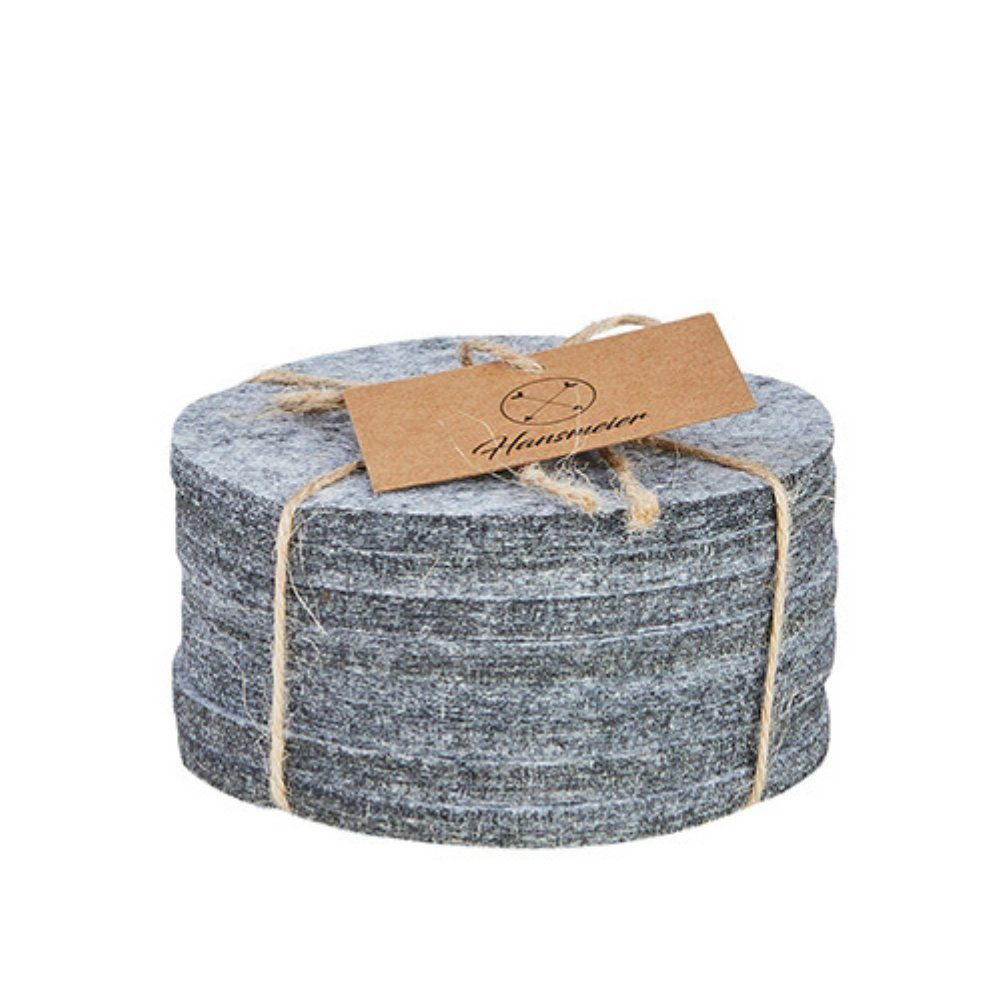 Hansmeier Glasuntersetzer runde Untersetzer aus Filz, praktisch & stilvoll, waschbar, Zubehör für Topf, Glas, Teller, Schüssel, Wok, Schale, 8-tlg., Filz. Reduzierter Preis € 12,90. Unverbindliche Preisempfehlung € 14,90