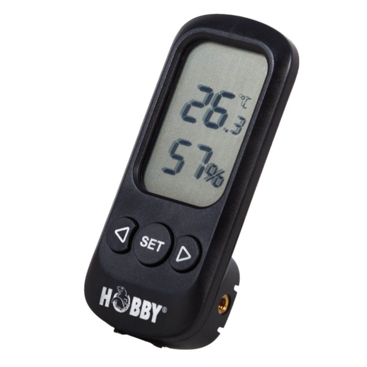 HOBBY Aquarienthermometer Terra Check, digitales Hygrometer / Thermometer mit Saugnapf