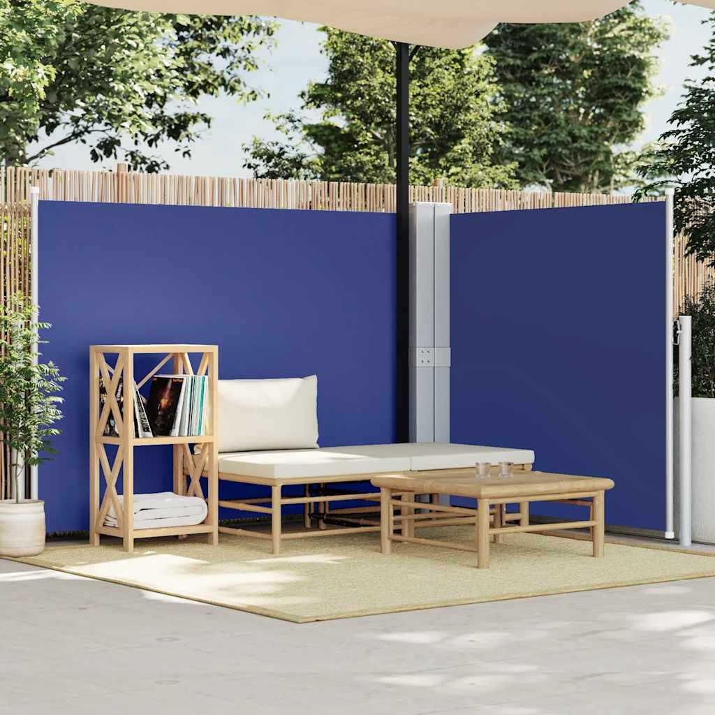 Seitenmarkise Garten-140 x (0-600) cm Blau mit automatischer