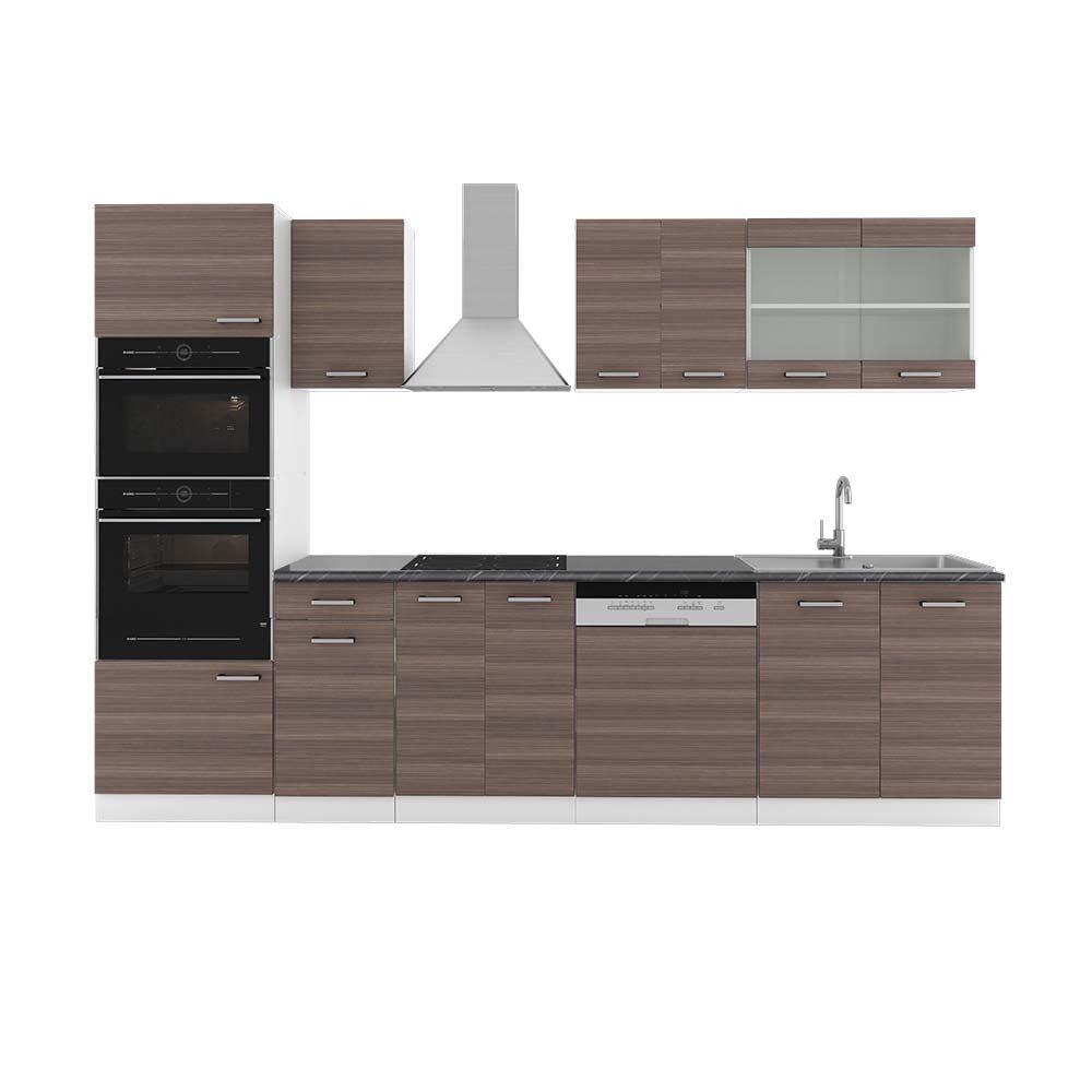 Vicco Küchenzeile R-Line, Edelgrau/Weiß, 300 cm günstig online kaufen