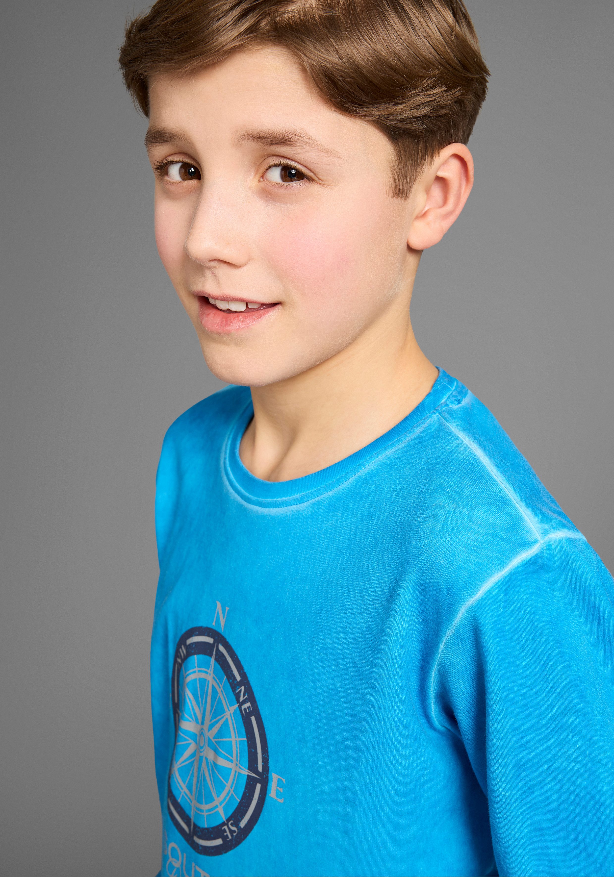 DELMAO Langarmshirt Modisch gewaschenes Shirt Trendwaschung. Reduzierter Preis € 14,00. Unverbindliche Preisempfehlung € 24,99