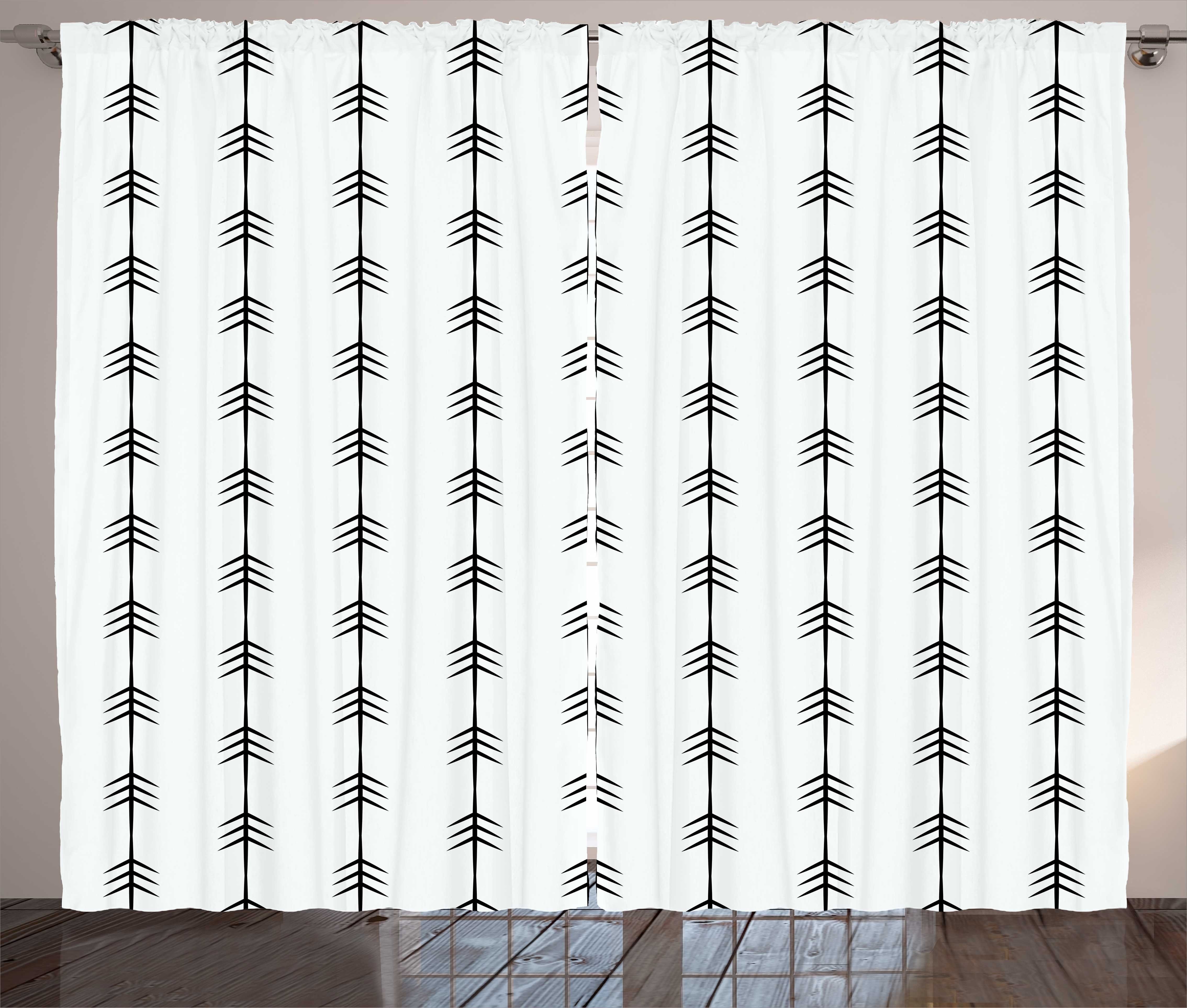 Gardine Schlafzimmer Kräuselband Vorhang mit Schlaufen und Haken, Abakuhaus, Pfeil Aztec Inspired Retro Streifen