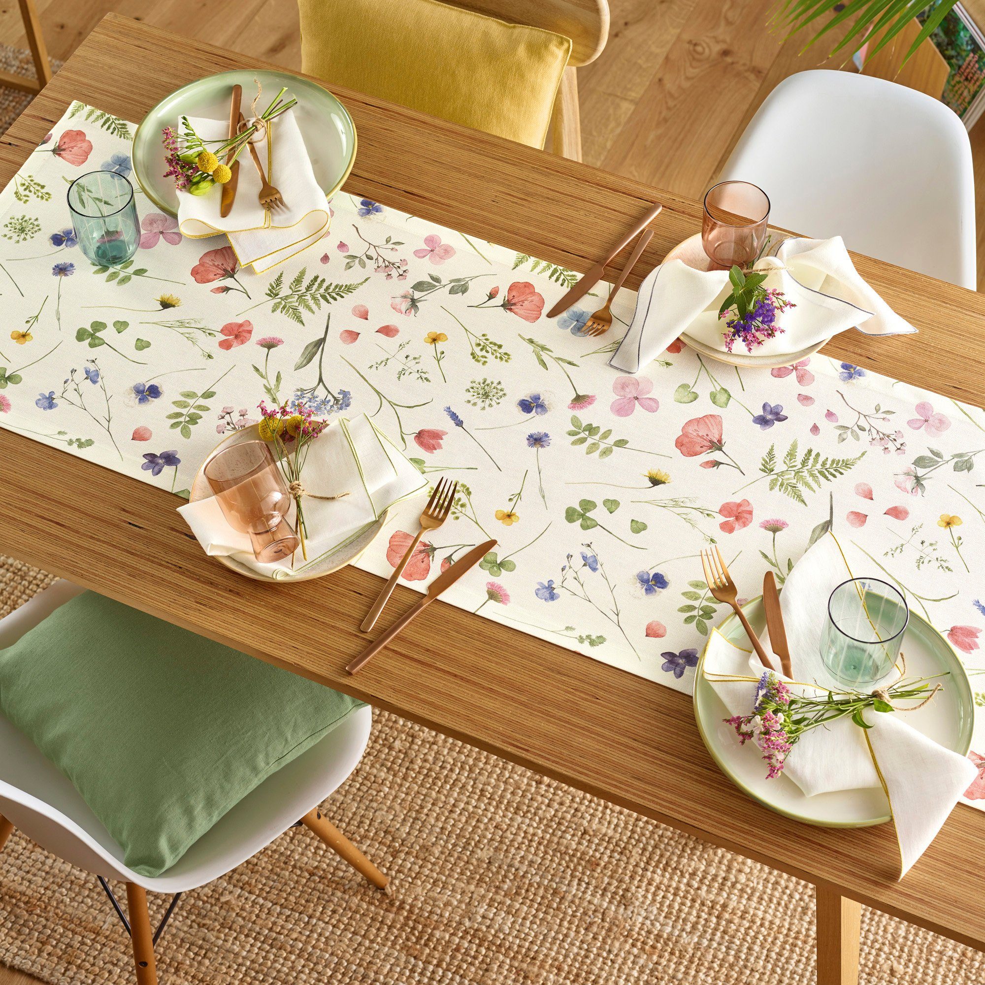 sander table + home Tischdecke Tischläufer "Marianne", Baumwolle Blumen günstig online kaufen
