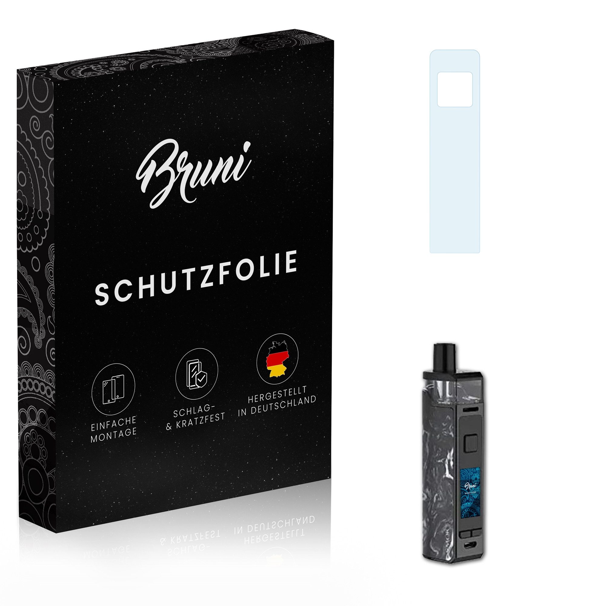 Bruni Schutzfolie Glasklare Displayschutzfolie für Smok RPM80, (2 Folien), praktisch unsichtbar