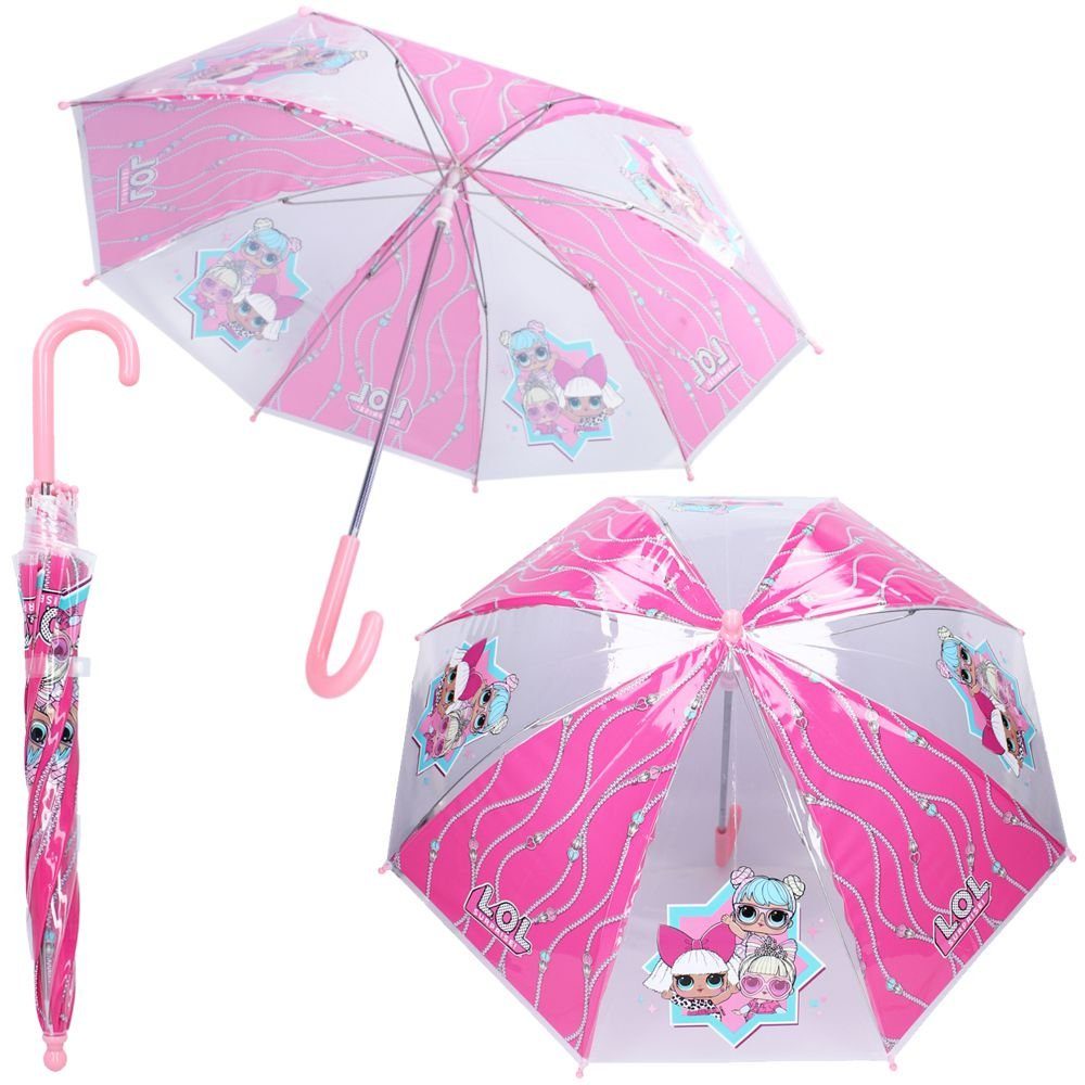 L.O.L. SURPRISE! Stockregenschirm Stockschirm rosa & transparent L.O.L. Surprise Kinder Regenschirm