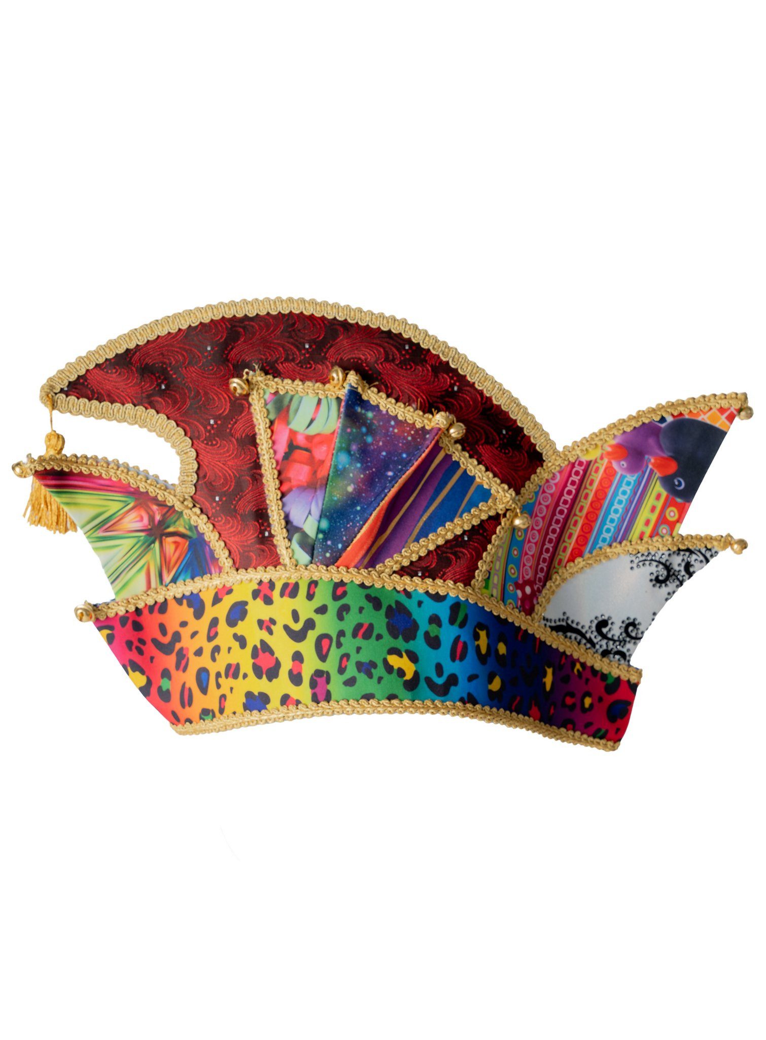 thetru Kostüm Komiteemütze Patchwork bunt, Bunt gemusterte Prinzenkappe in günstig online kaufen