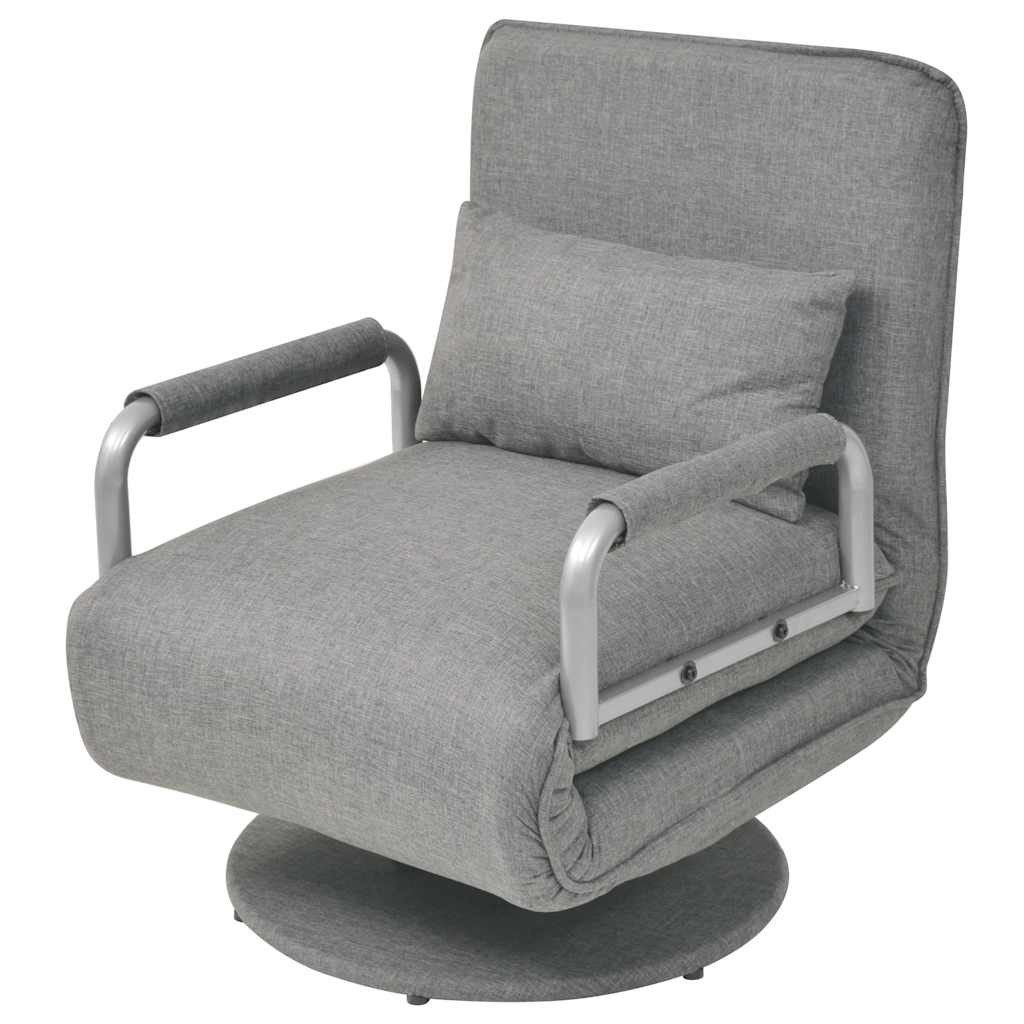 vidaXL Sessel Drehstuhl und Schlafsofa Hellgrau Stoff (1-St)