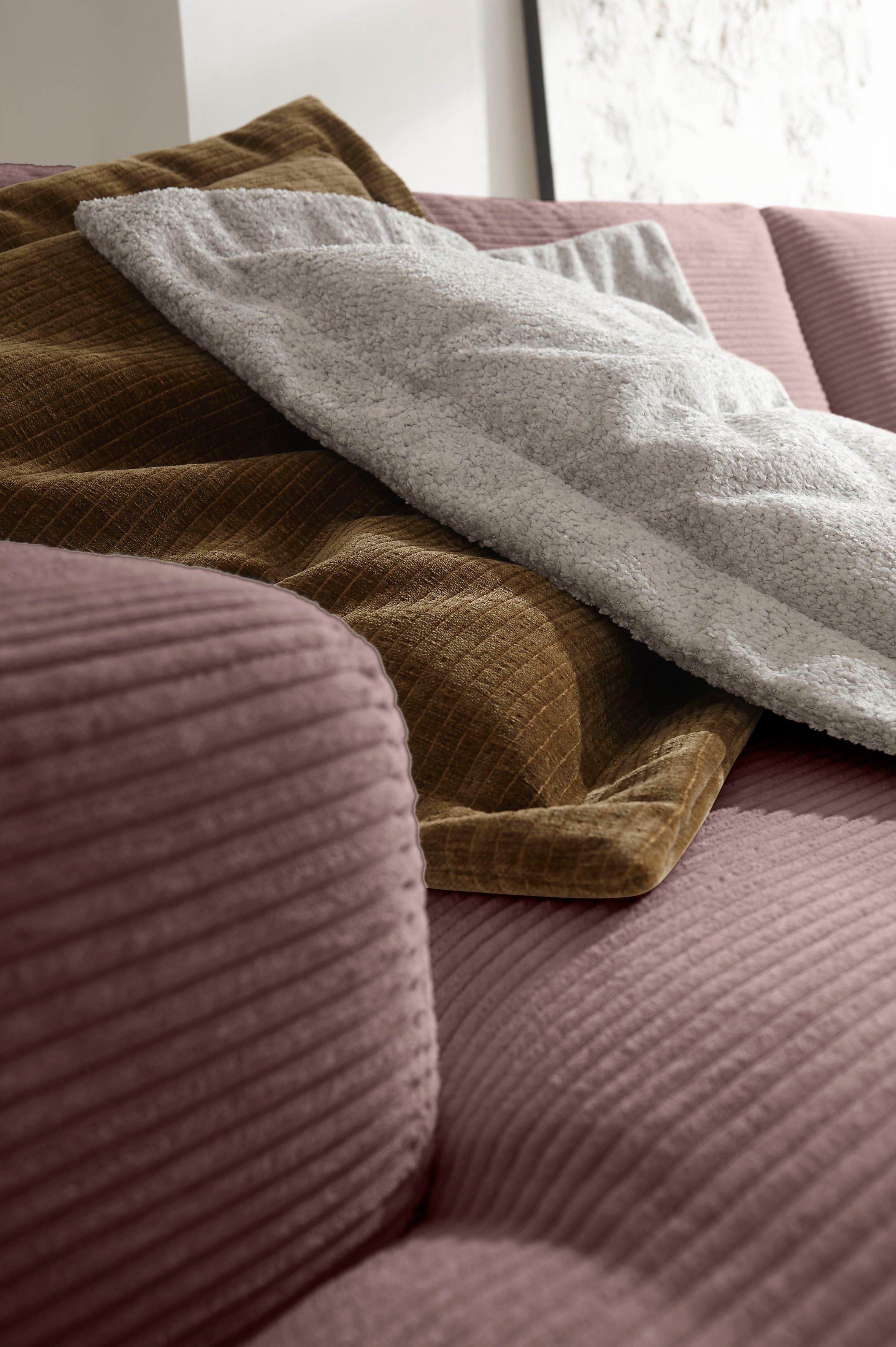 GALLERY M branded by 292 Lucia, cm Musterring Loungesofa rosa Breite Cord-Bezug