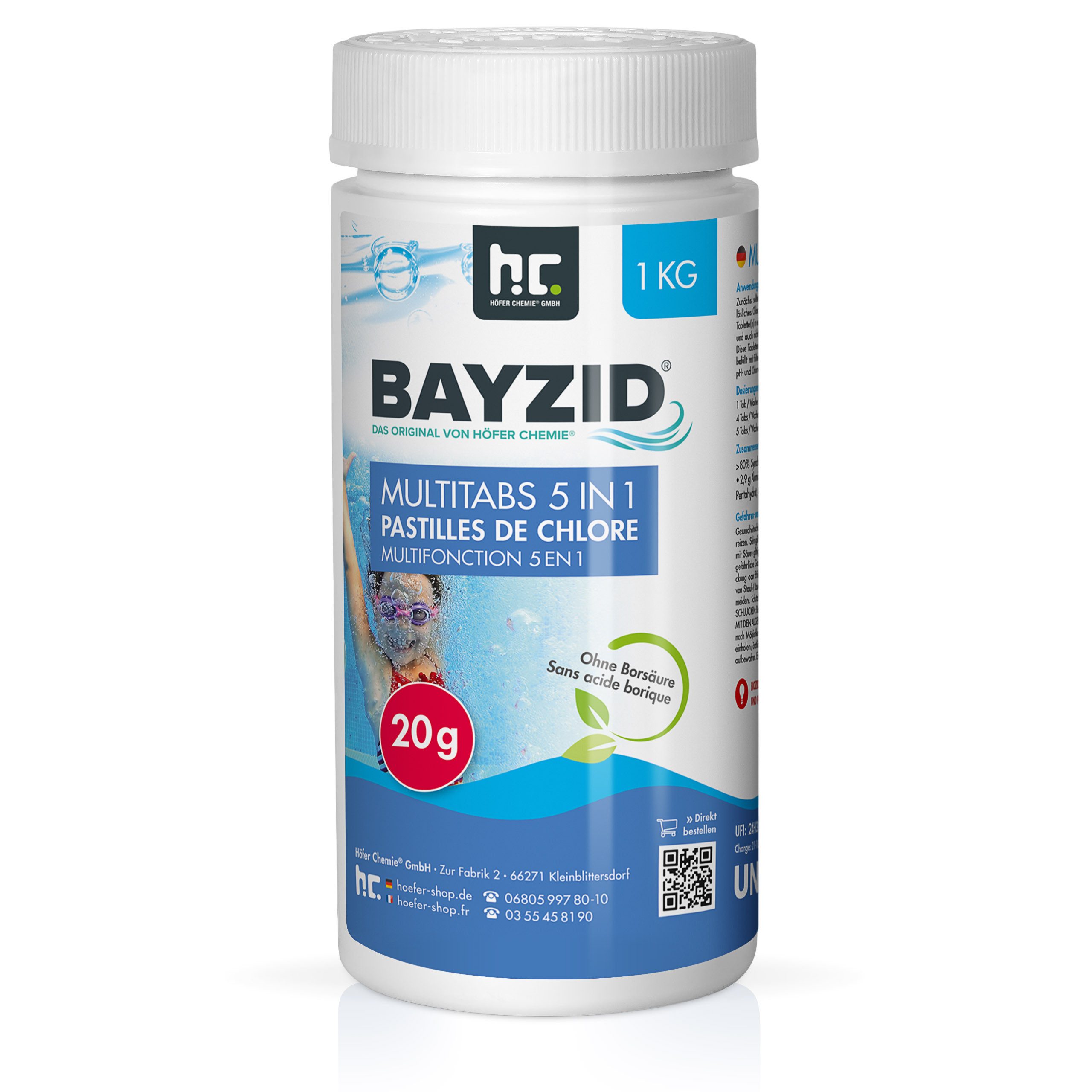 BAYZID Chlortabletten 1 kg BAYZID® Multitabs 20g 5in1 für Pools