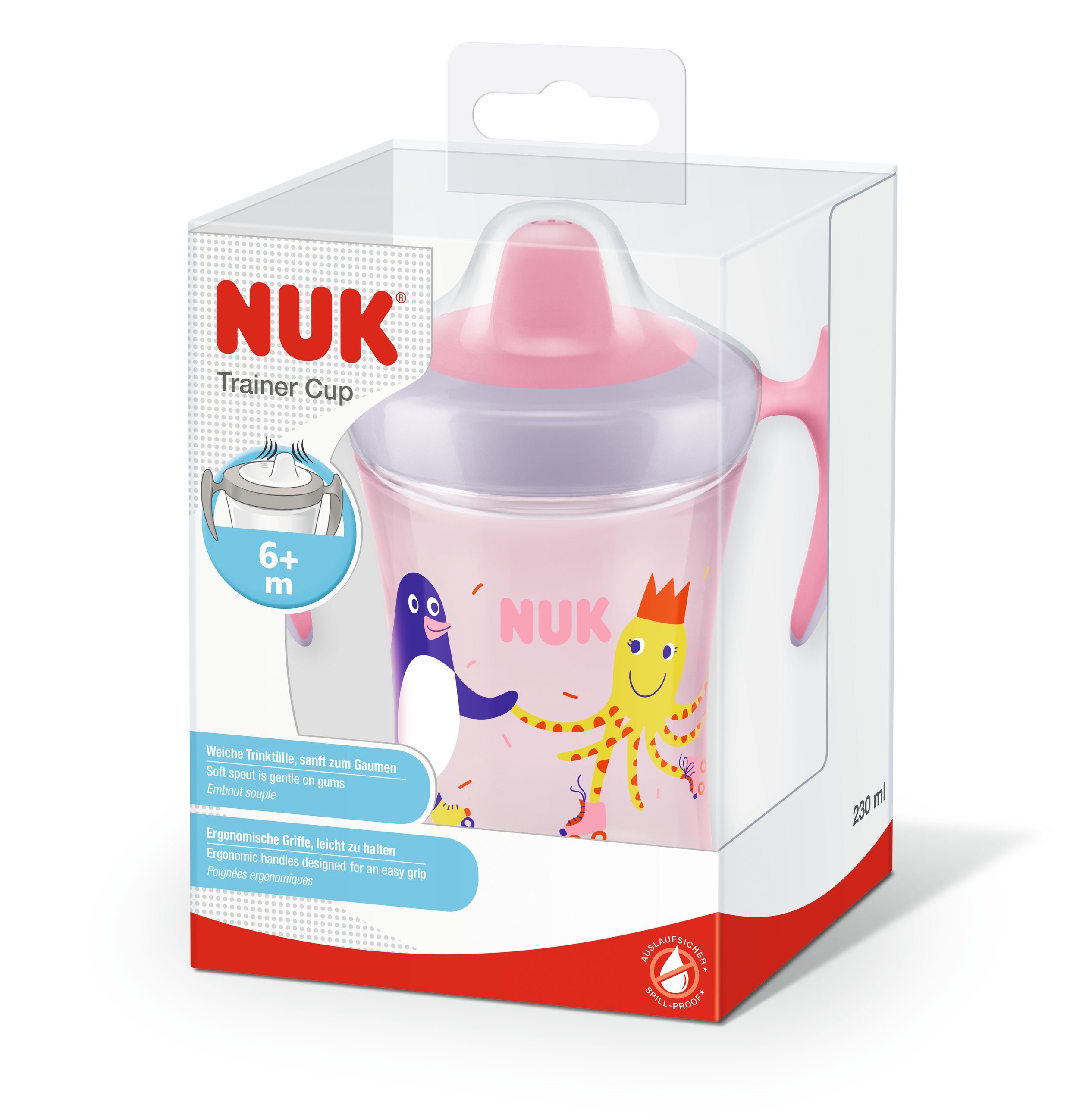 NUK Babyflasche NUK Trainer Cup 230ml 10255609, auslaufsicher, ab 6 Monaten, BPA