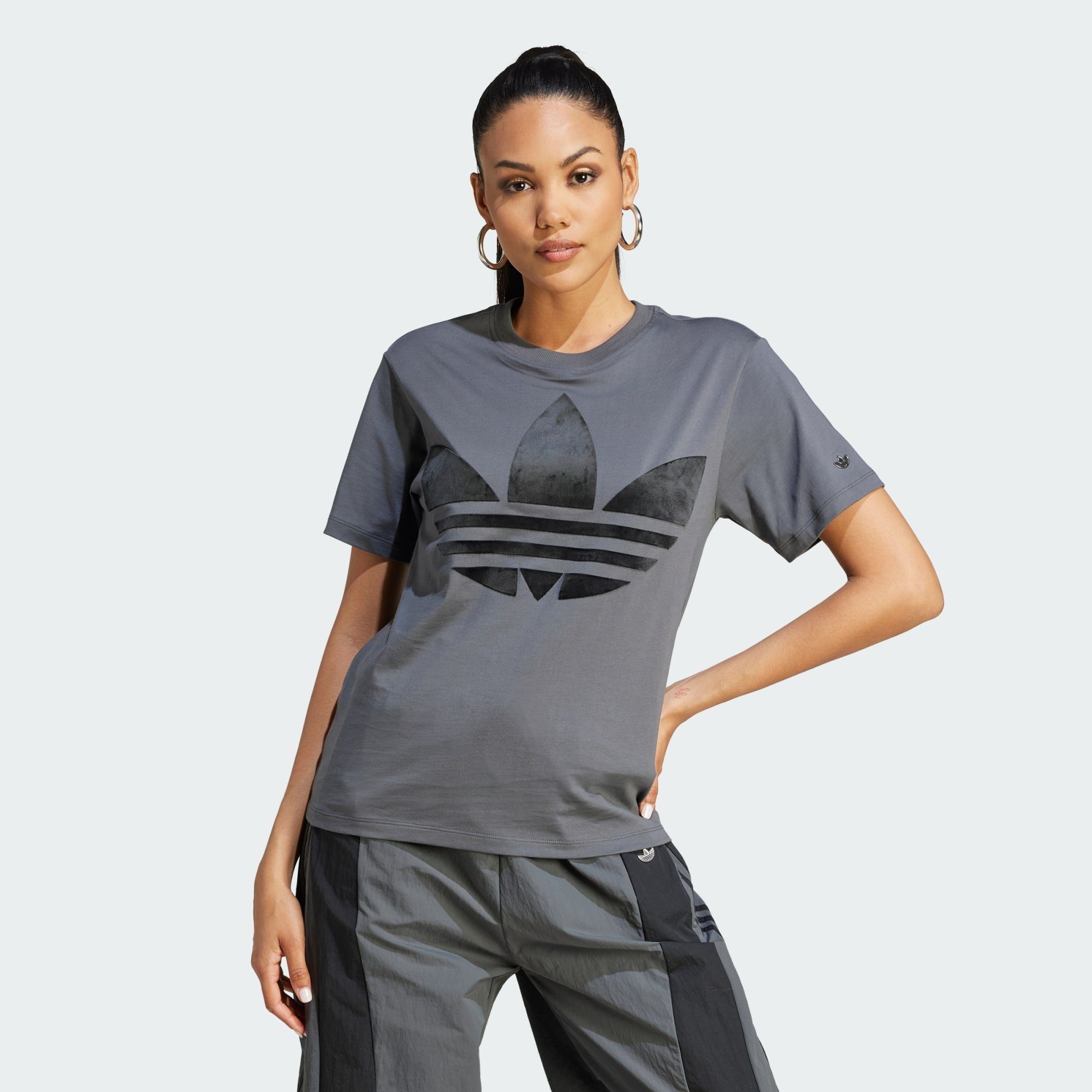adidas Originals T-Shirt LARGE TREFOIL T-SHIRT Grey Six