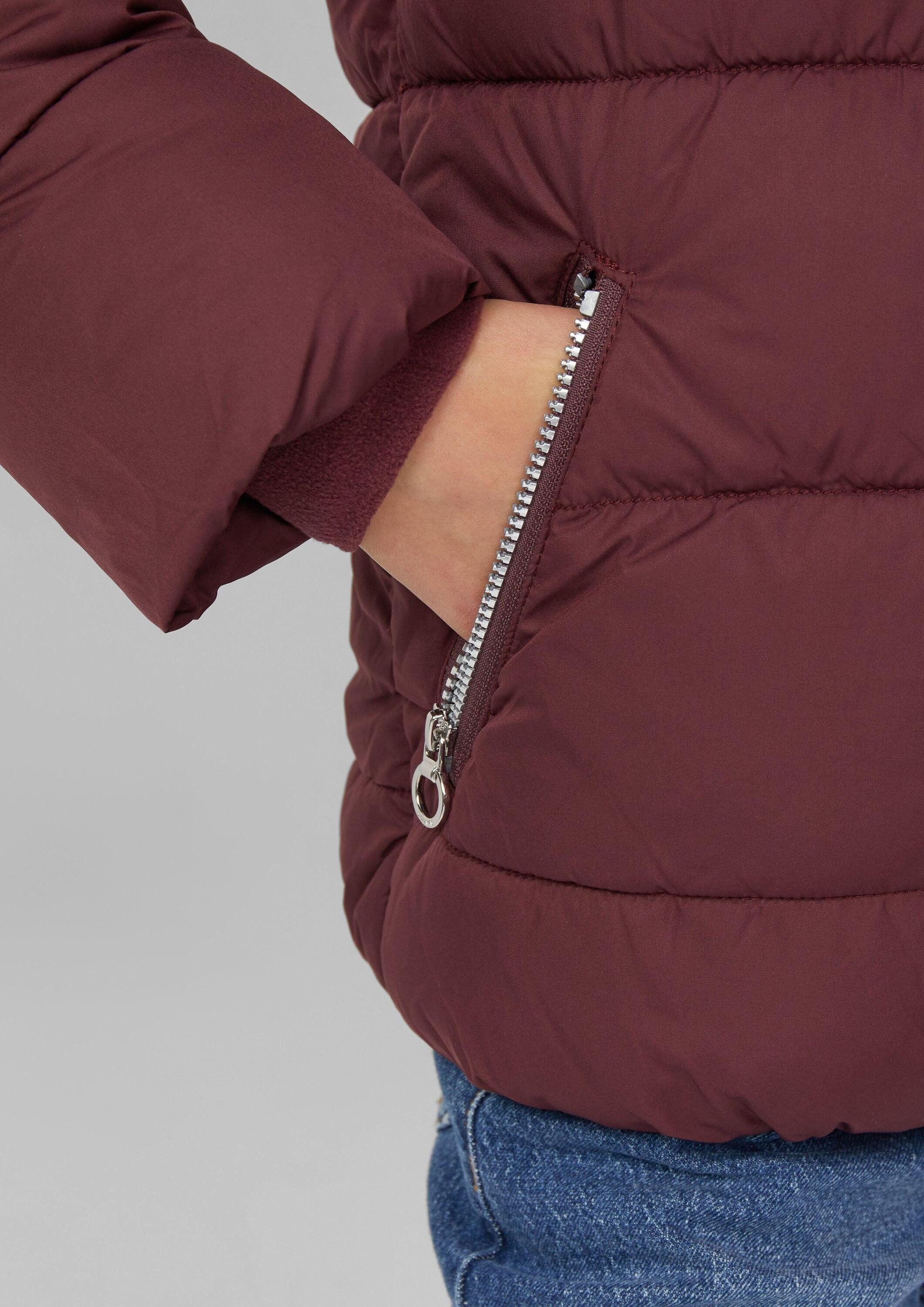 s.Oliver Winterjacke Outdoor-Jacke Wattierte Steppjacke mit Plüsch- und Fleecefutter