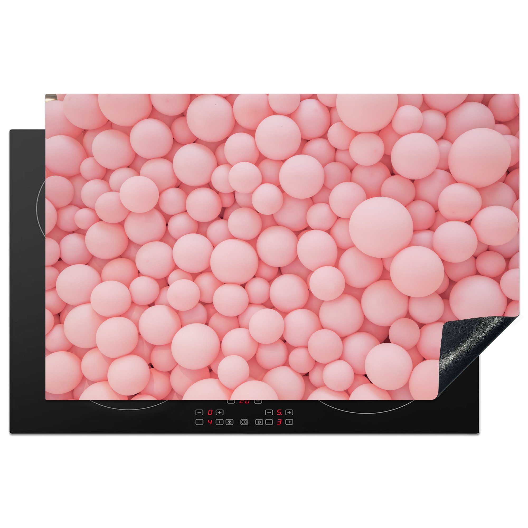 MuchoWow Herdblende-/Abdeckplatte Rosa Luftballons, Vinyl, (1 tlg), 81x52 cm, Induktionskochfeld Schutz für die küche, Ceranfeldabdeckung