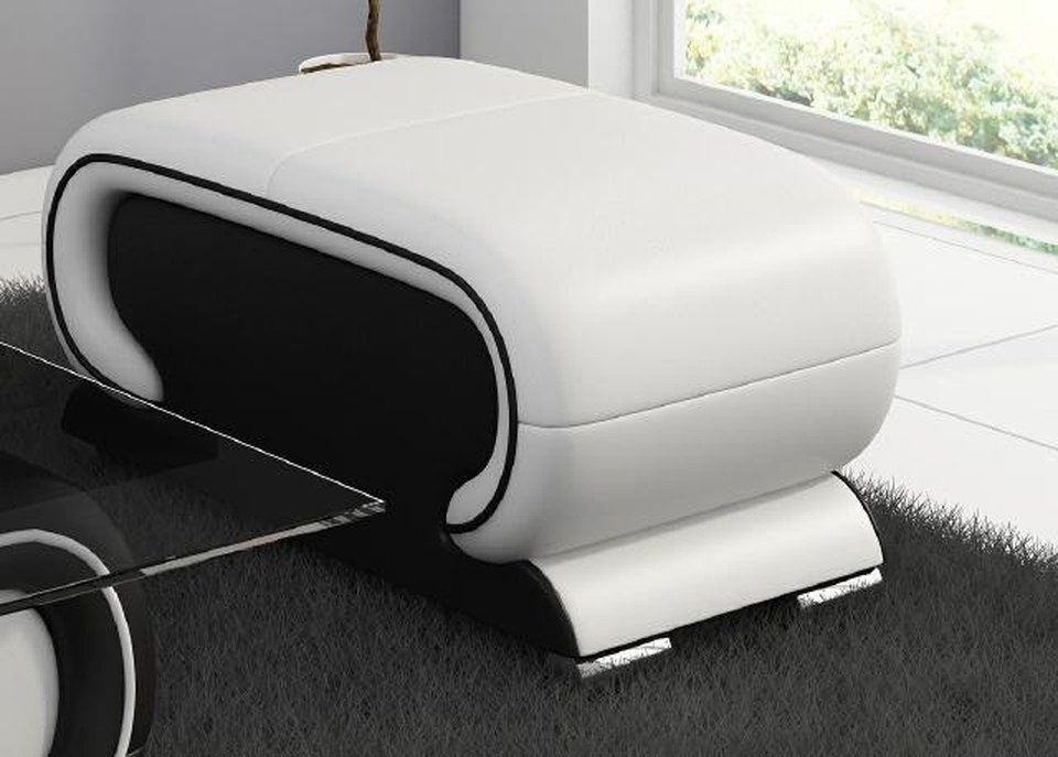 Xlmoebel Hocker XLMOEBEL Designer Lounge Hocker aus schwarzem Leder, Made in Europa
