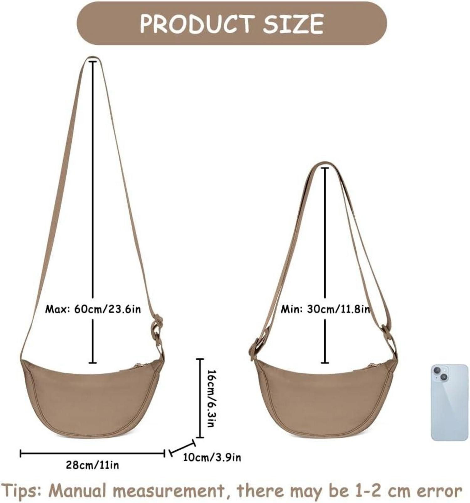 LuxusKollektion Umhängetasche Damen Halbmond Crossbody Schultertasche günstig online kaufen