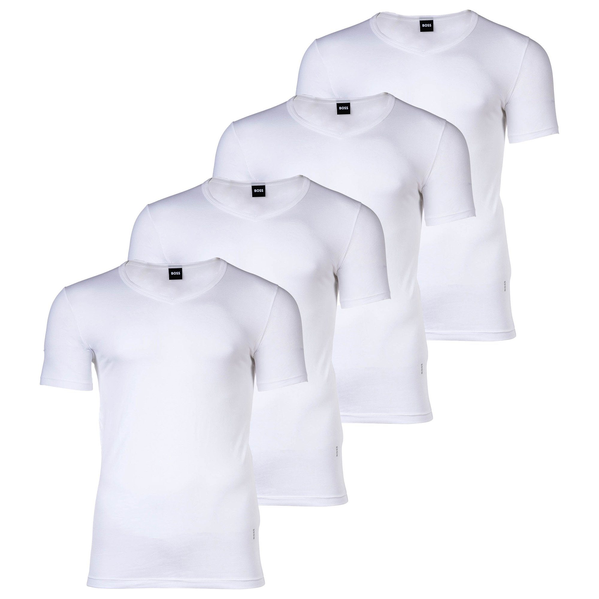 BOSS Unterhemd Herren T-Shirt, 4er Pack - TShirtVN Modern Weiß