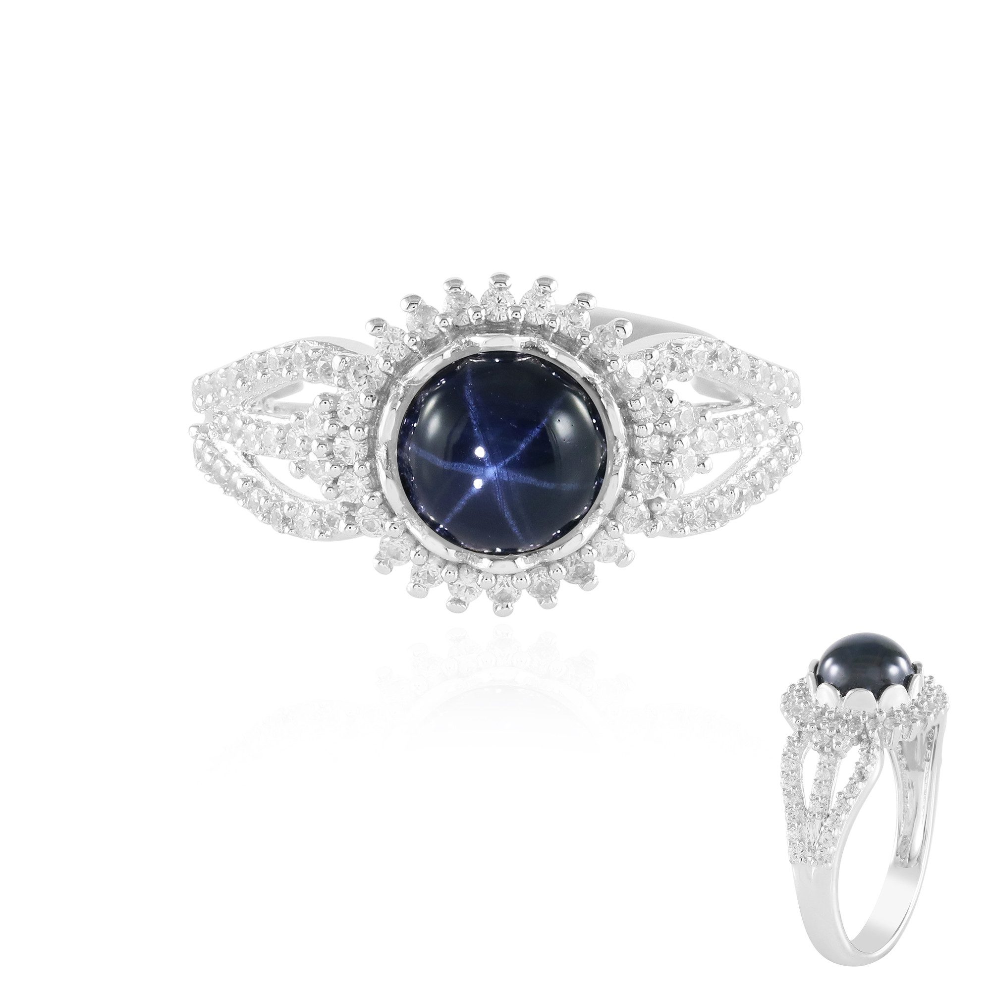 Cavill Silberring Thai Star Sapphire Sterling Silber Ring, 2,12ct (1-tlg)