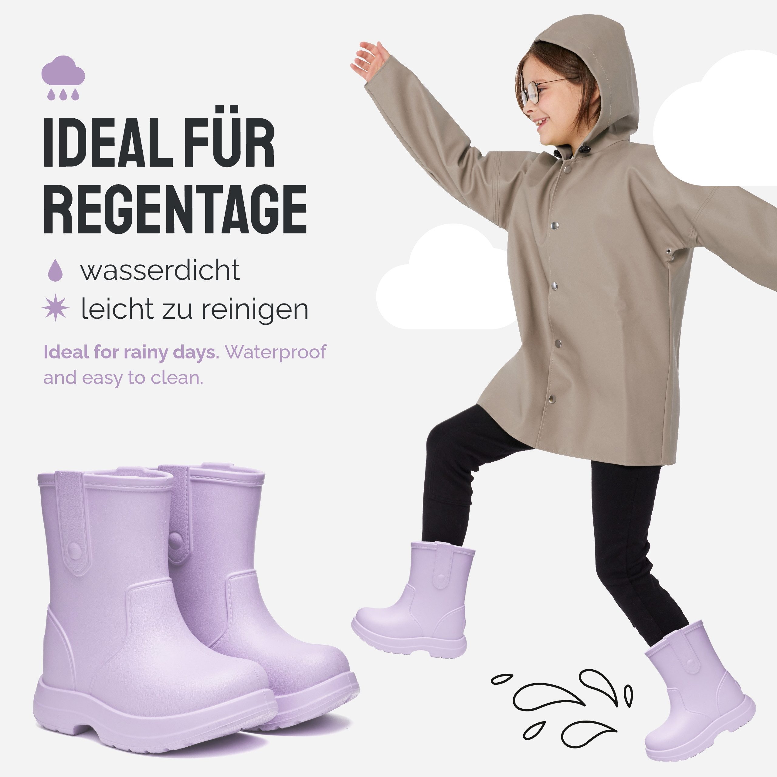 Ladeheid x Camminare Kinder aus leichtem EVA wasserdicht mit Design LA-CA-18 Gummistiefel – Bild 5 von 5