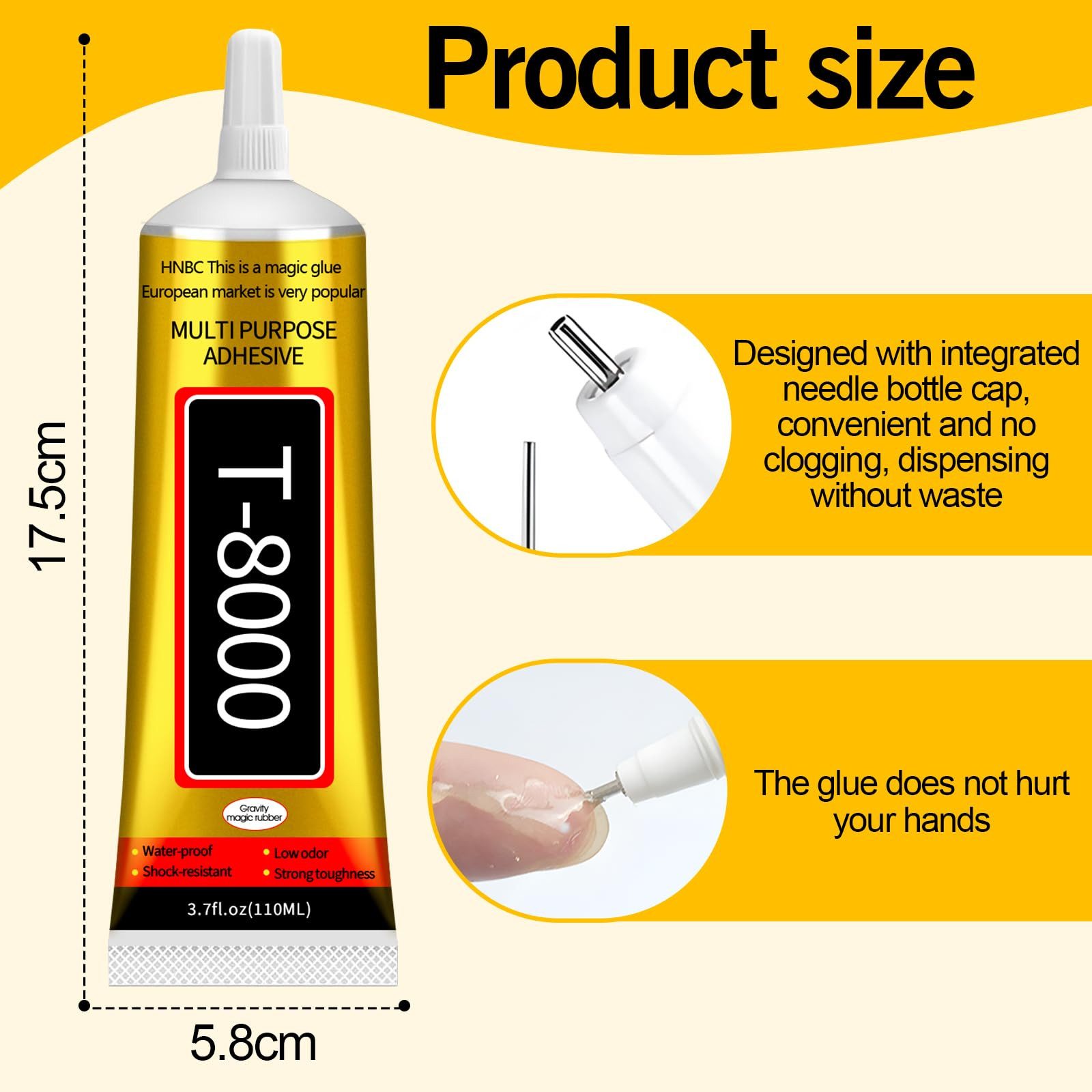 YI Bastelkleber T-8000 Handy Display Kleber,Bastelkleber,Kunststoff Glue, (1-tlg)