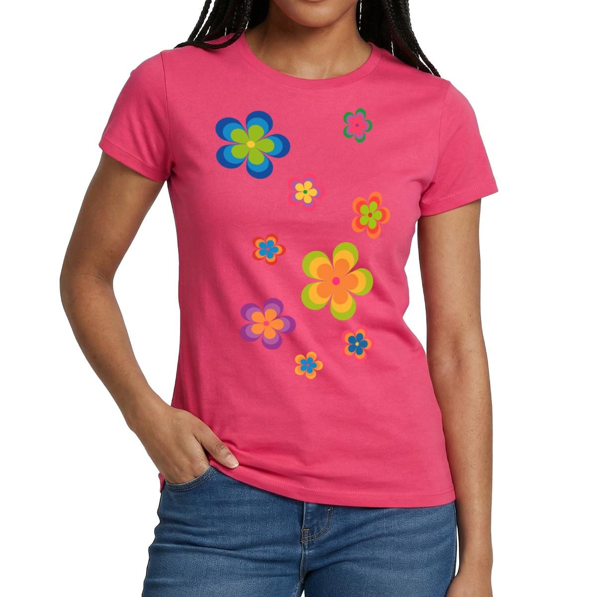 Spreadshirt T-Shirt Hippie Flower Power Blumen Frauen T-Shirt (1-tlg)