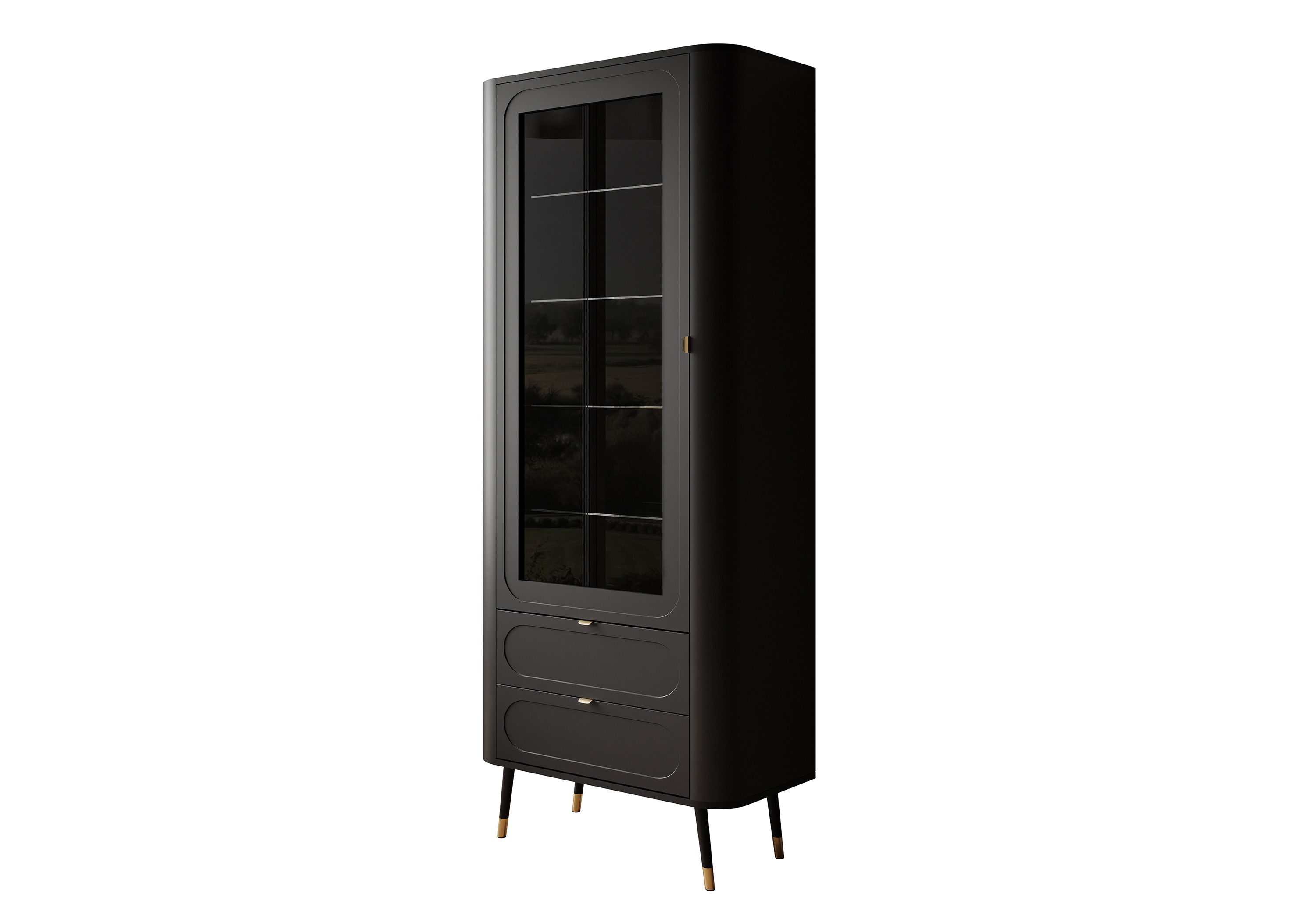 Lookway Standvitrine SHADOW mit Glastüren und LED-Beleuchtung