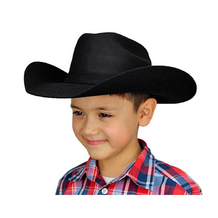Dallas Hats Cowboyhut MAVERICK KE 1 Kinder Cowbuyhut Schwarz Cattleman Style PI10609