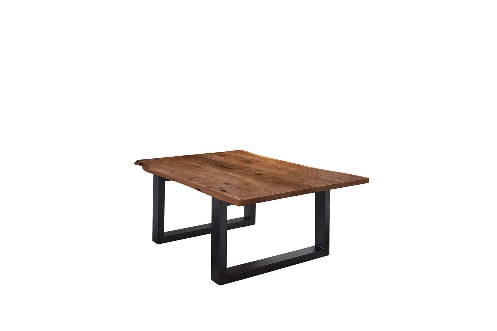 SAM® Couchtisch Toralf, massives Akazienholz, mit Baumkante und Metallgestell U-Form schwarz