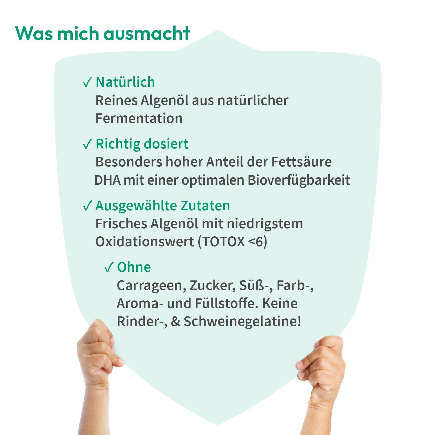 kindgesund Omega-3 Algenöl für Kinder, vegan Kapseln