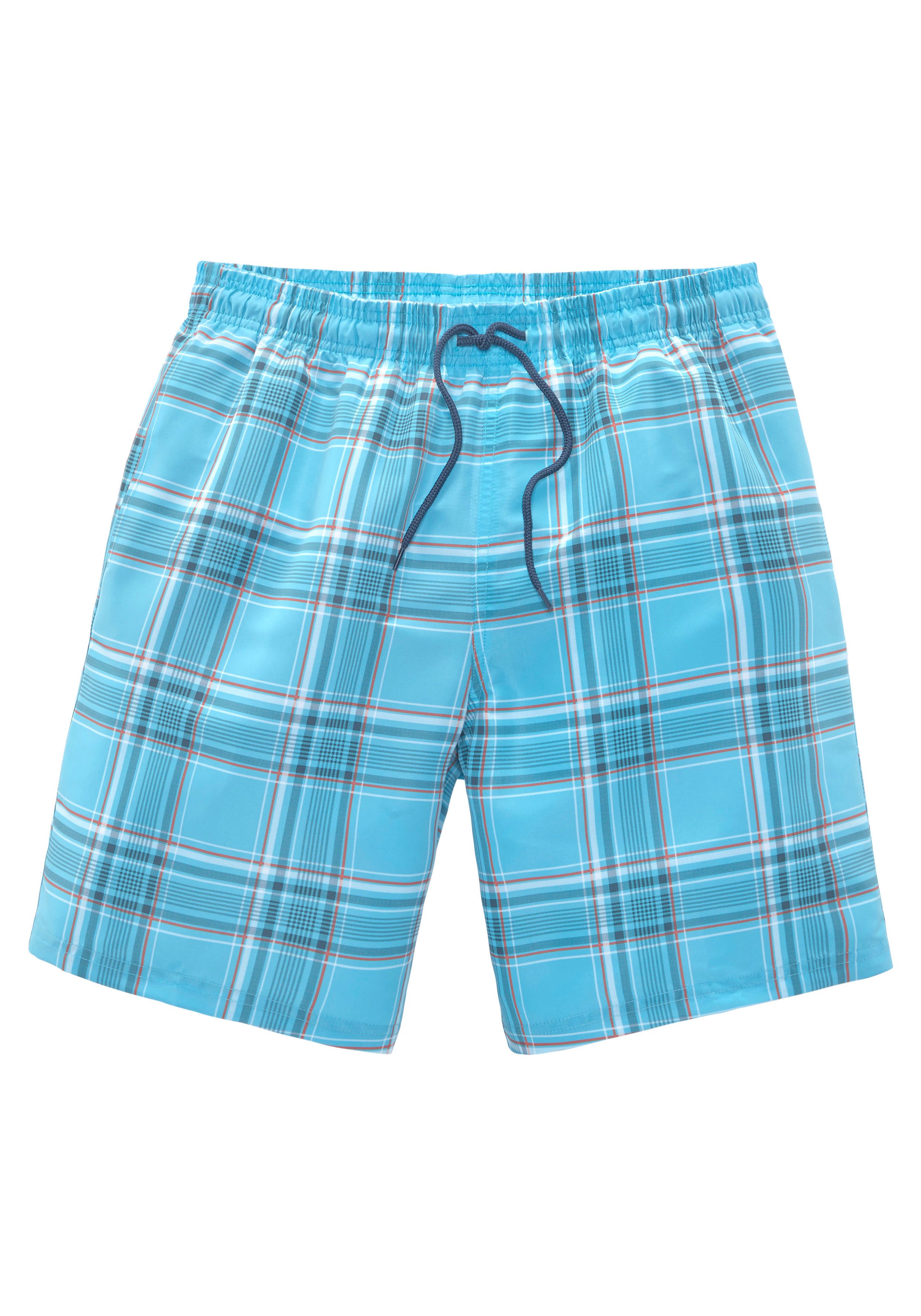 H.I.S Badeshorts Karo mit kontrastfarbiger Kordel – Bild 4 von 5