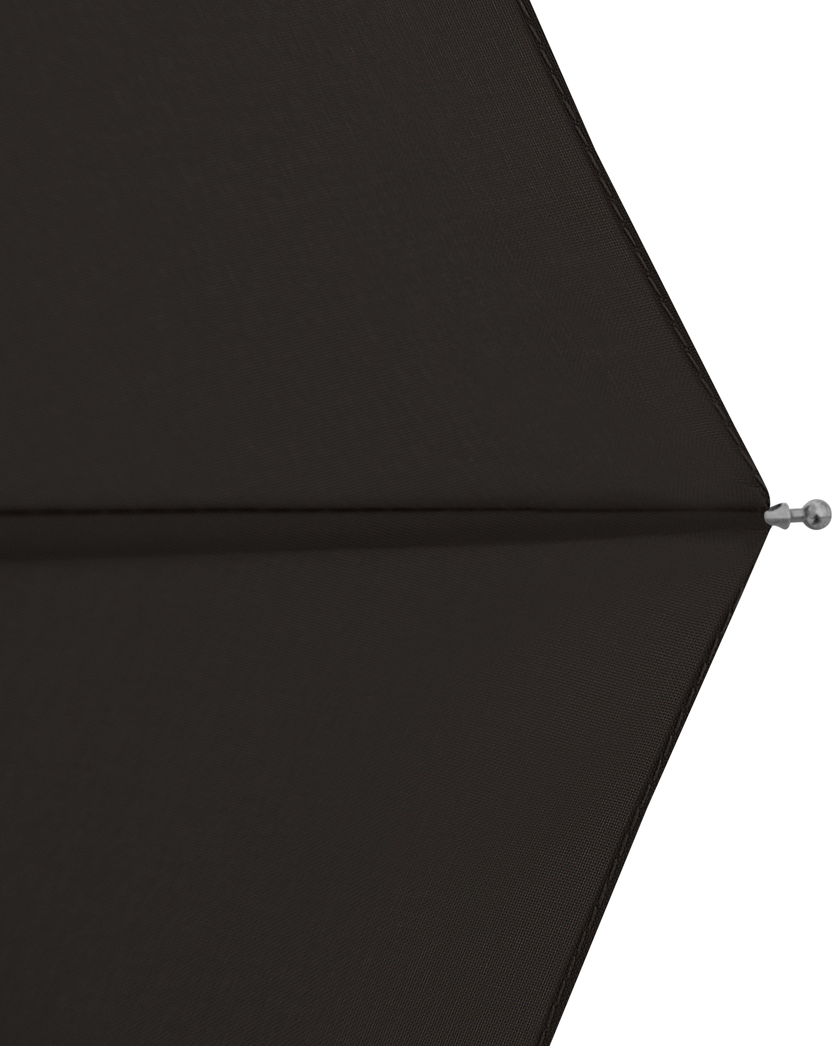 doppler® Taschenregenschirm nature Mini, aus mit aus Griff FSC®- - Material schützt weltweit black, recyceltem Wald simple