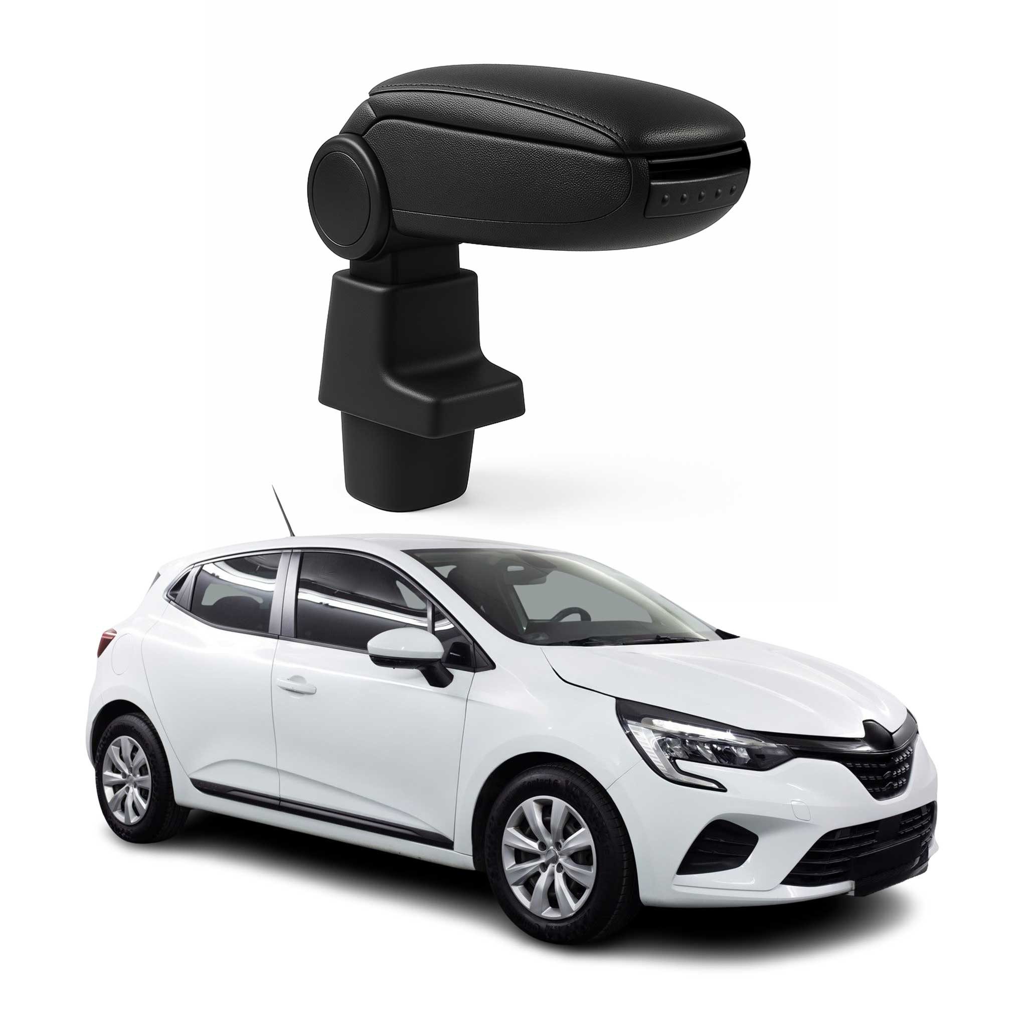 OMAC Armlehne Mittelarmlehne für Renault Clio 2019-2025 PU-Leder ABS Schwarz, Langlebig,Multifunktional,Einfache Installation