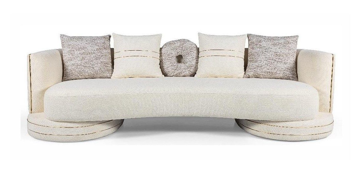 Xlmoebel Sofa Weiches 3-Sitzer in Weiß für dein Wohnzimmer, Sofa 1 Teile, Made in Europa