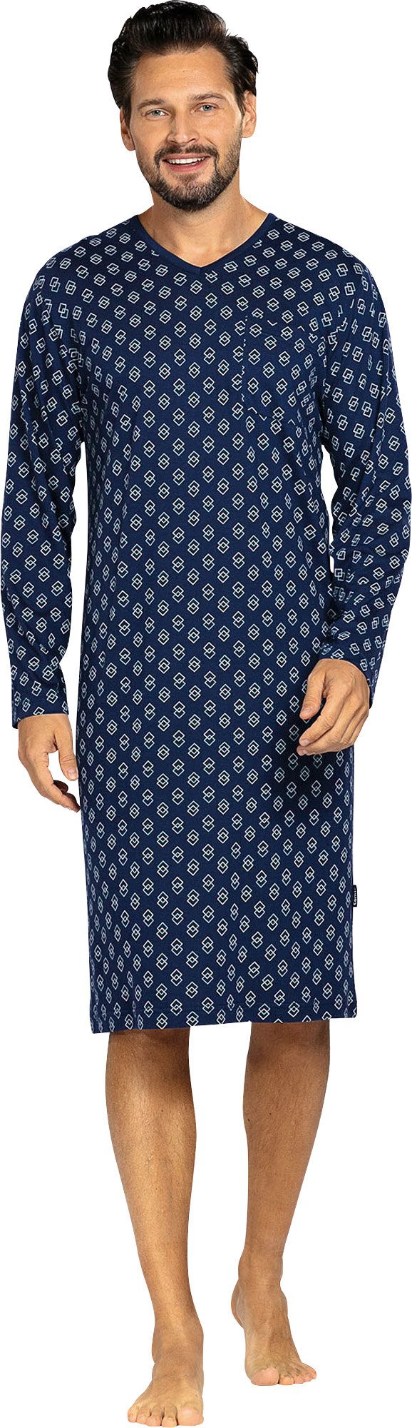 Comte Nachthemd Herren-Nachthemd Single-Jersey gemustert günstig online kaufen