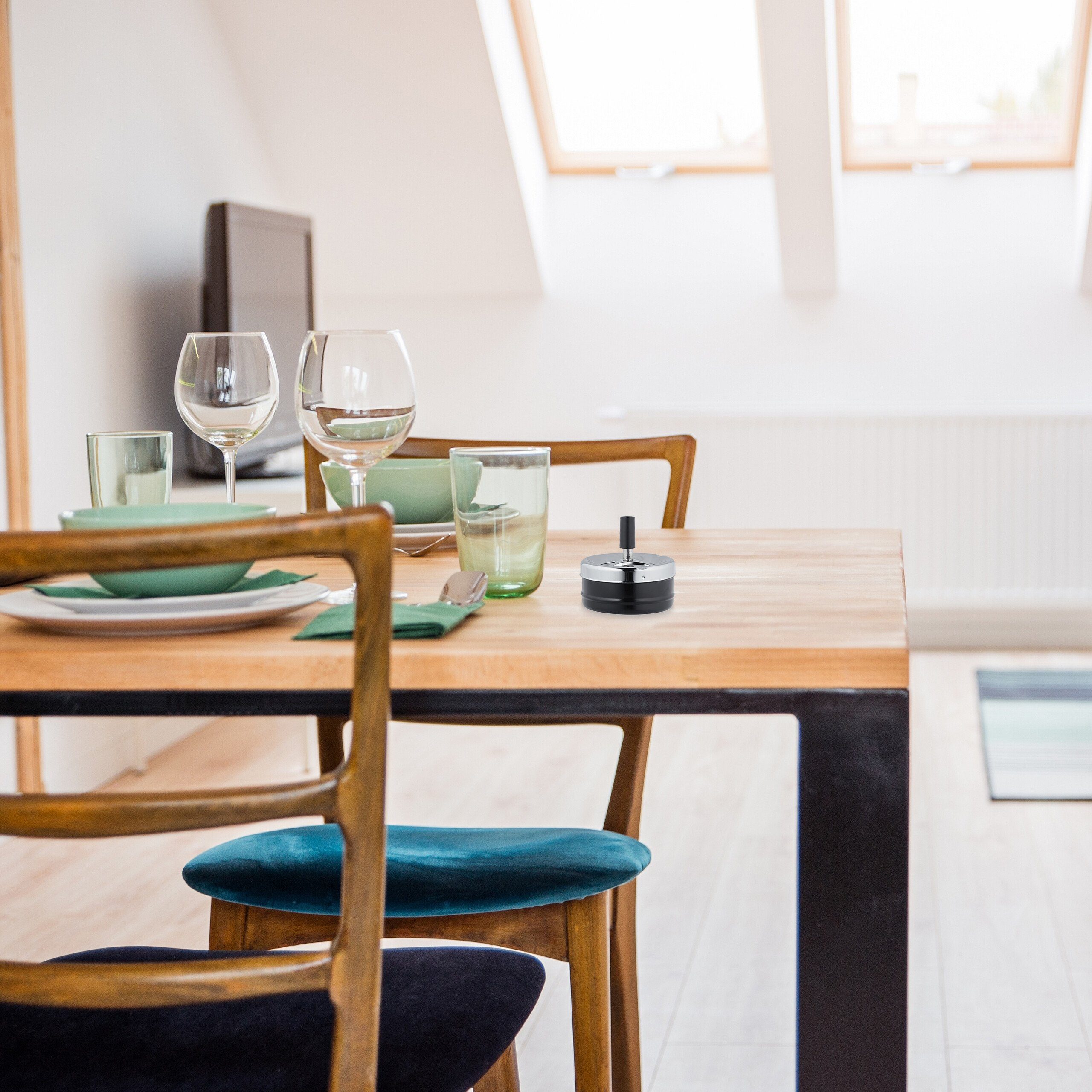 relaxdays Aschenbecher mit Drehdeckel