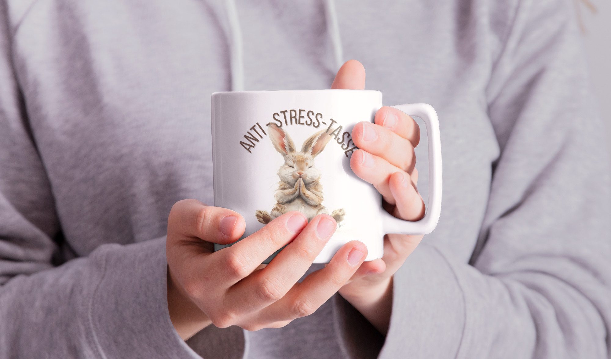WS-Trend Tasse Anti Stress Baby Hase Häschen Kaffeetasse Teetasse Geschenkidee 325 ml, 1-tlg., Keramik