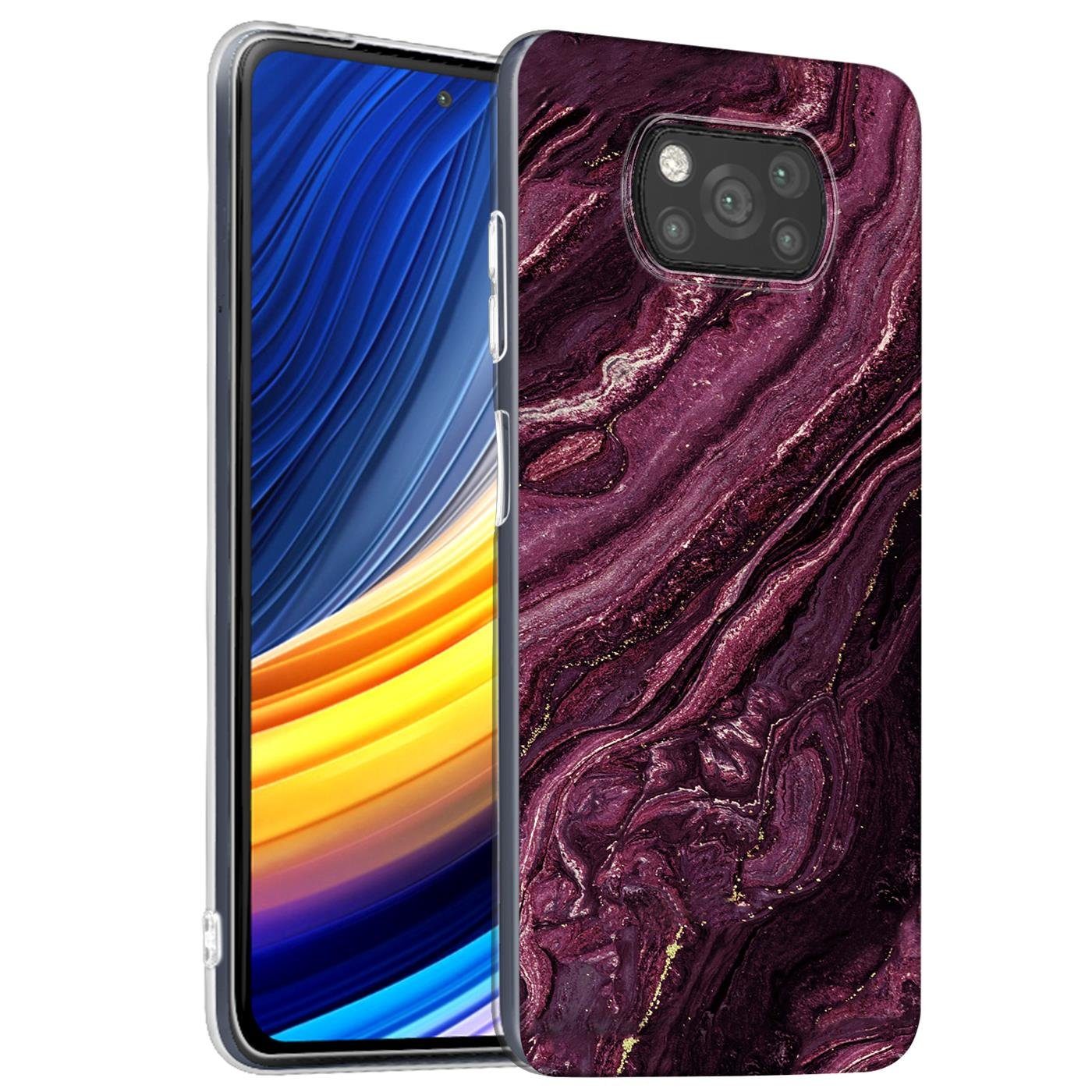 CoolGadget Handyhülle Marmor Slim Case für Xiaomi Poco X3 Pro 6,67 Zoll, Hülle Dünne Silikon Schutzhülle für Poco X3 Pro, Poco X3 Hülle