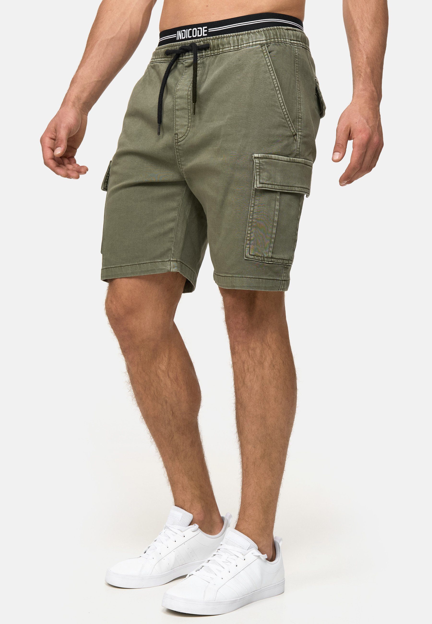 Indicode Jeansshorts Herren Rudi Jeans Shorts Herrenshorts aus elastischer Baumwoll-Qualität