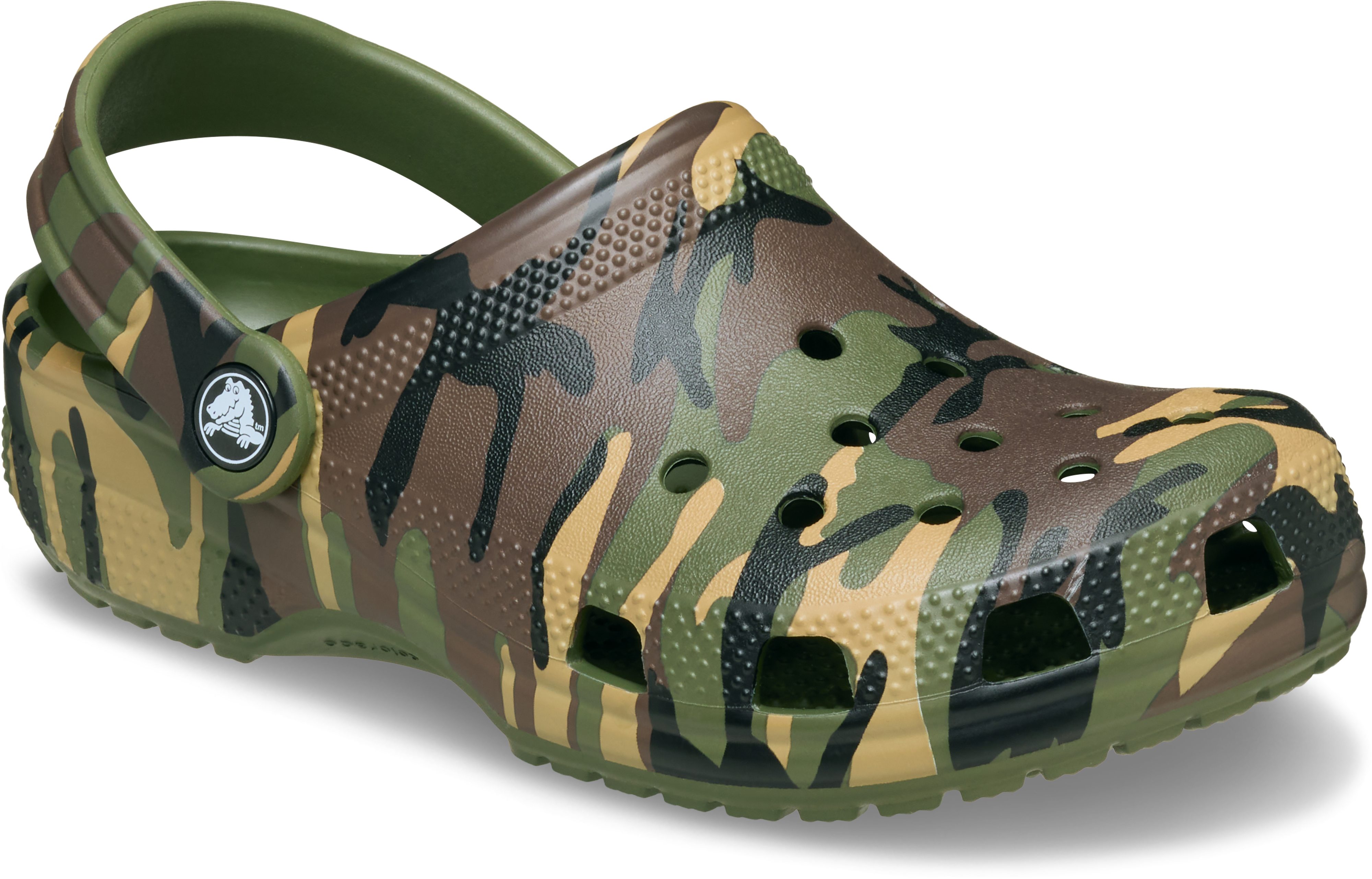 Crocs Classic Camouflage Clog Clog Sommerschuh, Strandschuh, Sandale, Hausschuh mit Lüftungsöffnungen