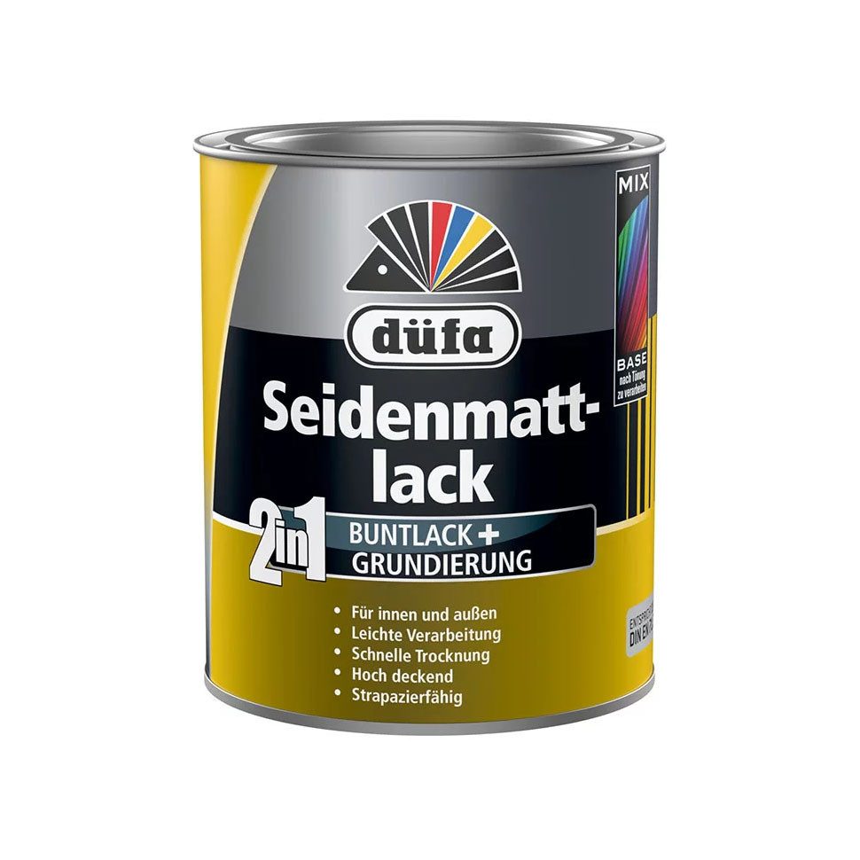 düfa Lack 2in1 Seidenmattlack 750 ml matter Lack+Grundierung Buntlack Acryllack, leichte Verarbeitung + schnelle Trocknung