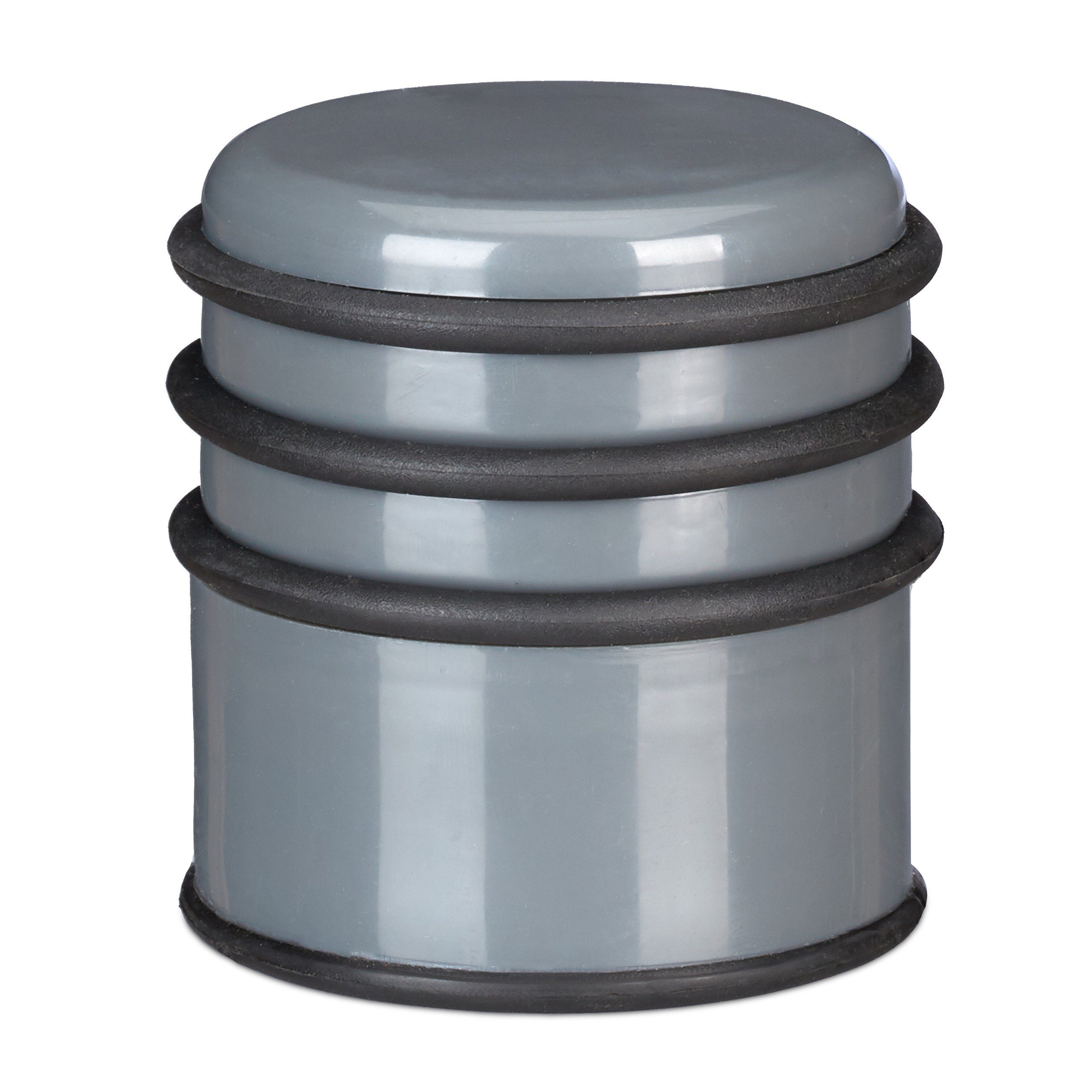 relaxdays Türstopper mit Gummiringe, Dunkelgrau günstig online kaufen