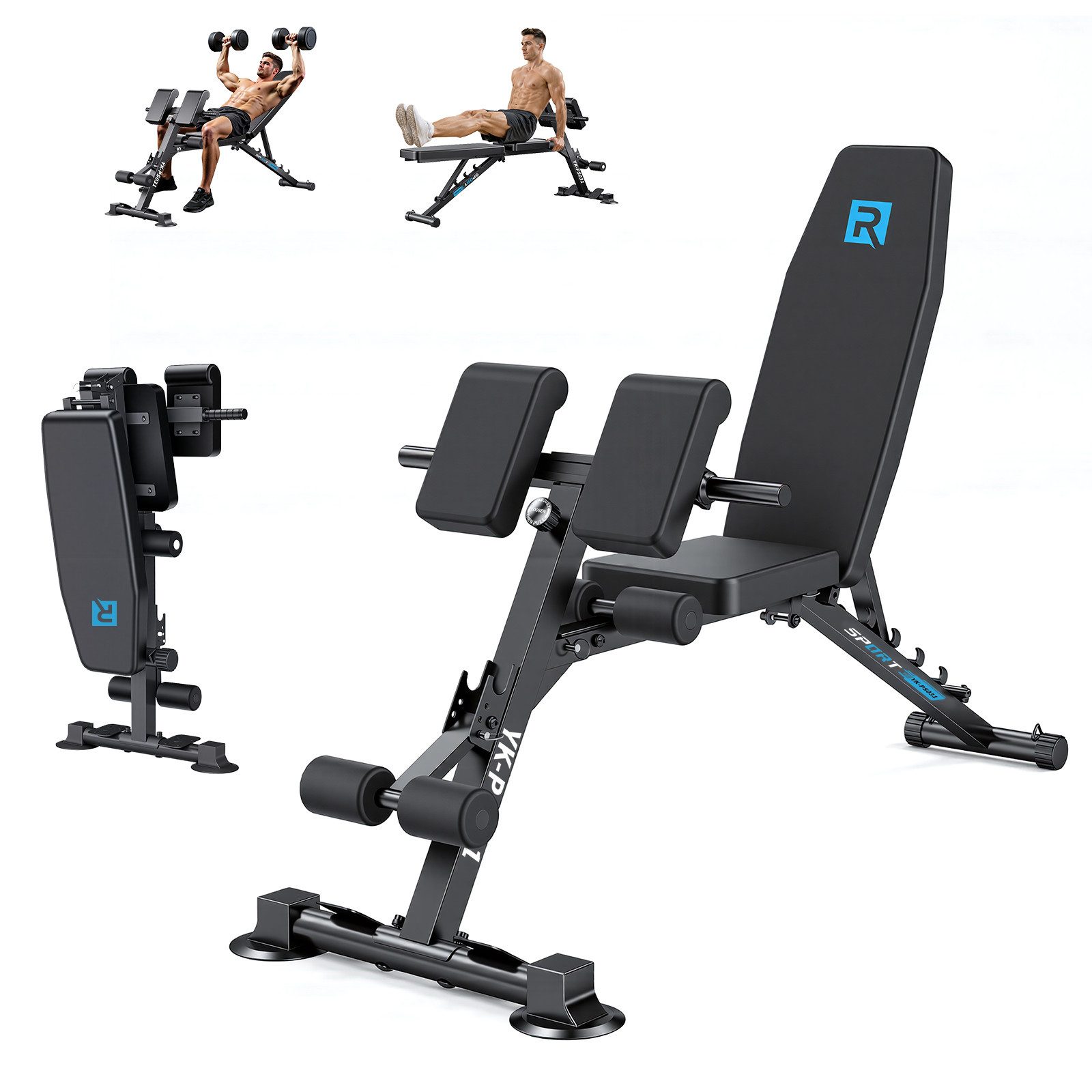 YEE RUN Hantelbank klappbar & multifunktional & verstellbar, Trainingsbank, max. 300 kg