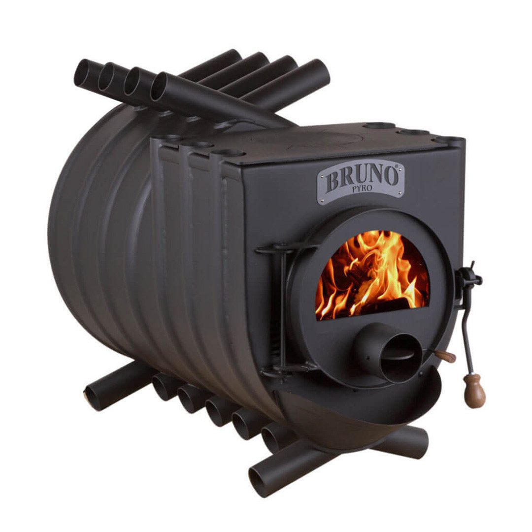 Bruno Kaminofen Bruno® Werkstattofen Pyro V mit Herdplatte schwarz 25 kW Stahl A, 25 kW