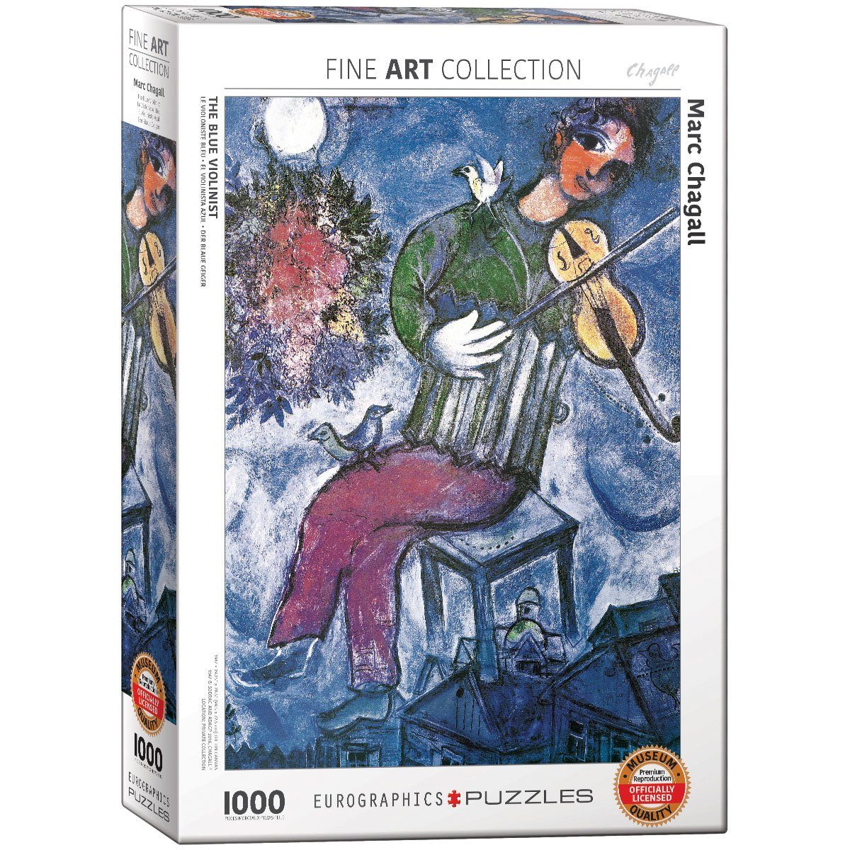 Puzzleteile blaue 1000 Puzzle Eurographics Marc 6000-0852 Chagall Geiger, Der EUROGRAPHICS