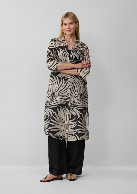 s.Oliver BLACK LABEL Langarmbluse Semitransparente Longbluse mit All-over-P günstig online kaufen