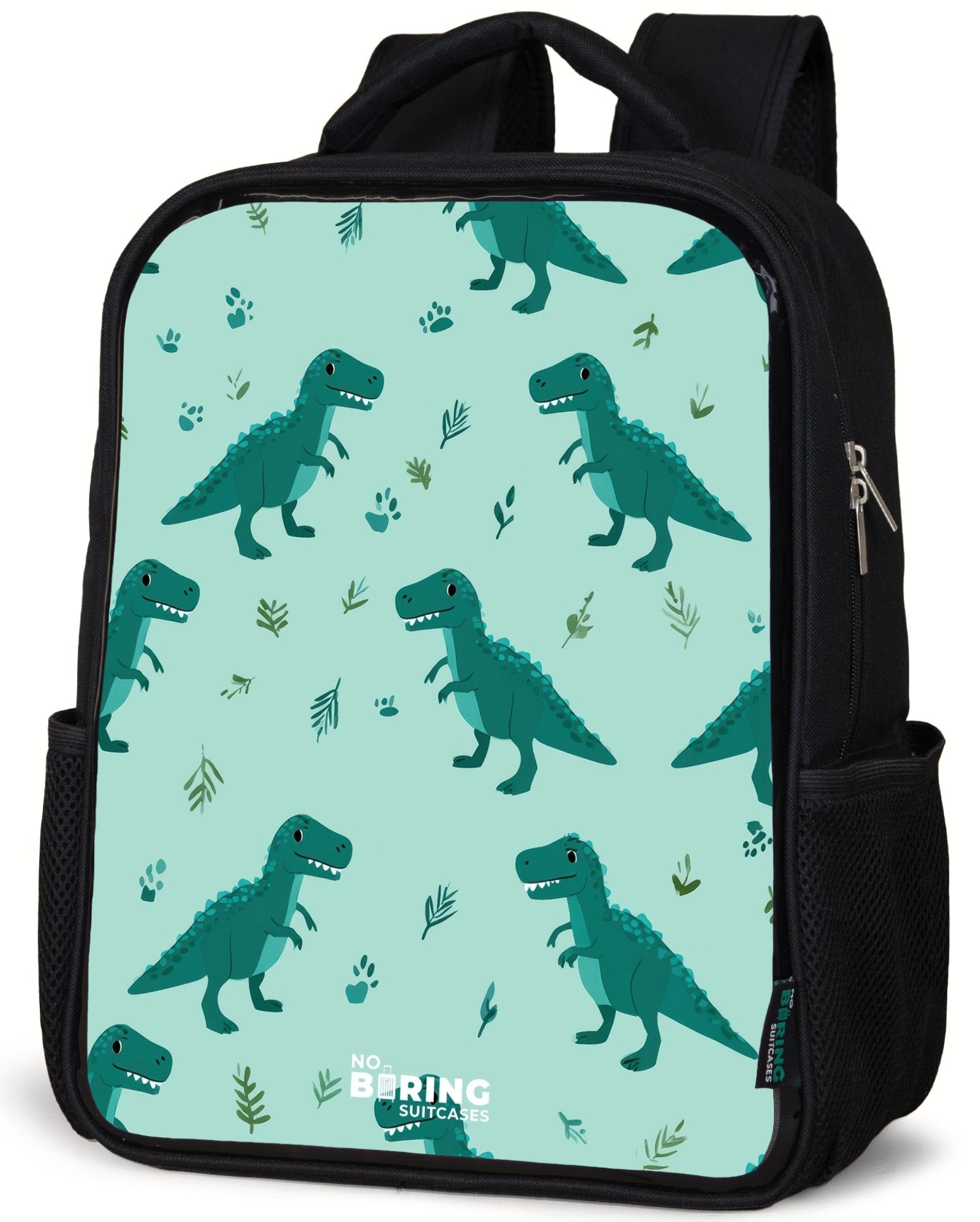Rucksack Freundlicher T. rex zwischen den Spuren