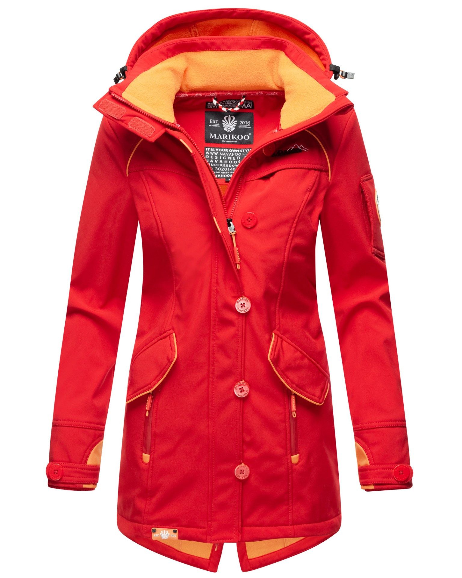 Marikoo Softshelljacke mit Kapuze – Outdoorjacke wind- und wasserabweisend Softshelljacke mit Fleecefutter und abnehmbarer Kapuze
