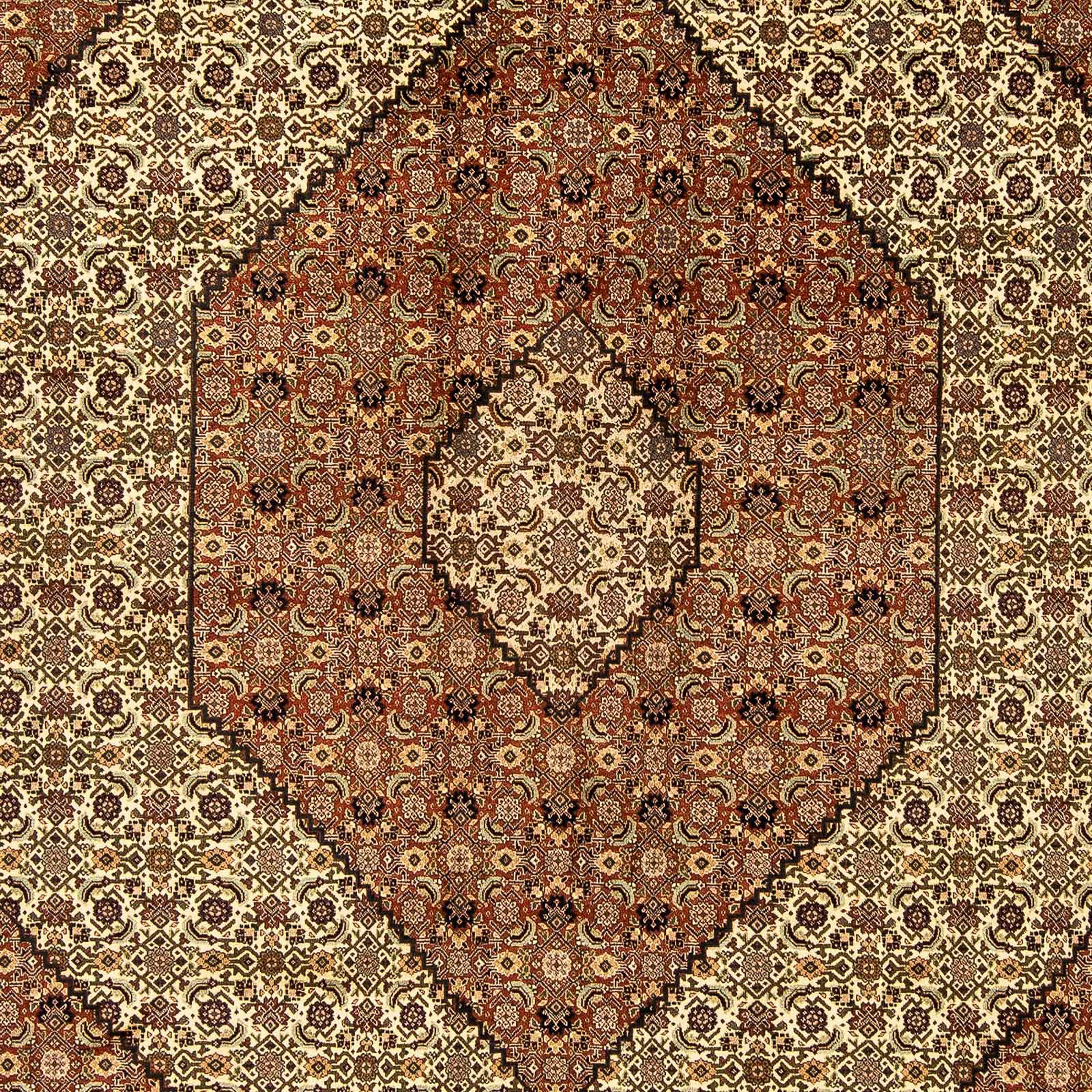 Einzelstück Wohnzimmer, mm, - 347 Zertifikat Täbriz x morgenland, 10 Orientteppich Perser Höhe: rechteckig, cm - 237 Handgeknüpft, mit - mehrfarbig,