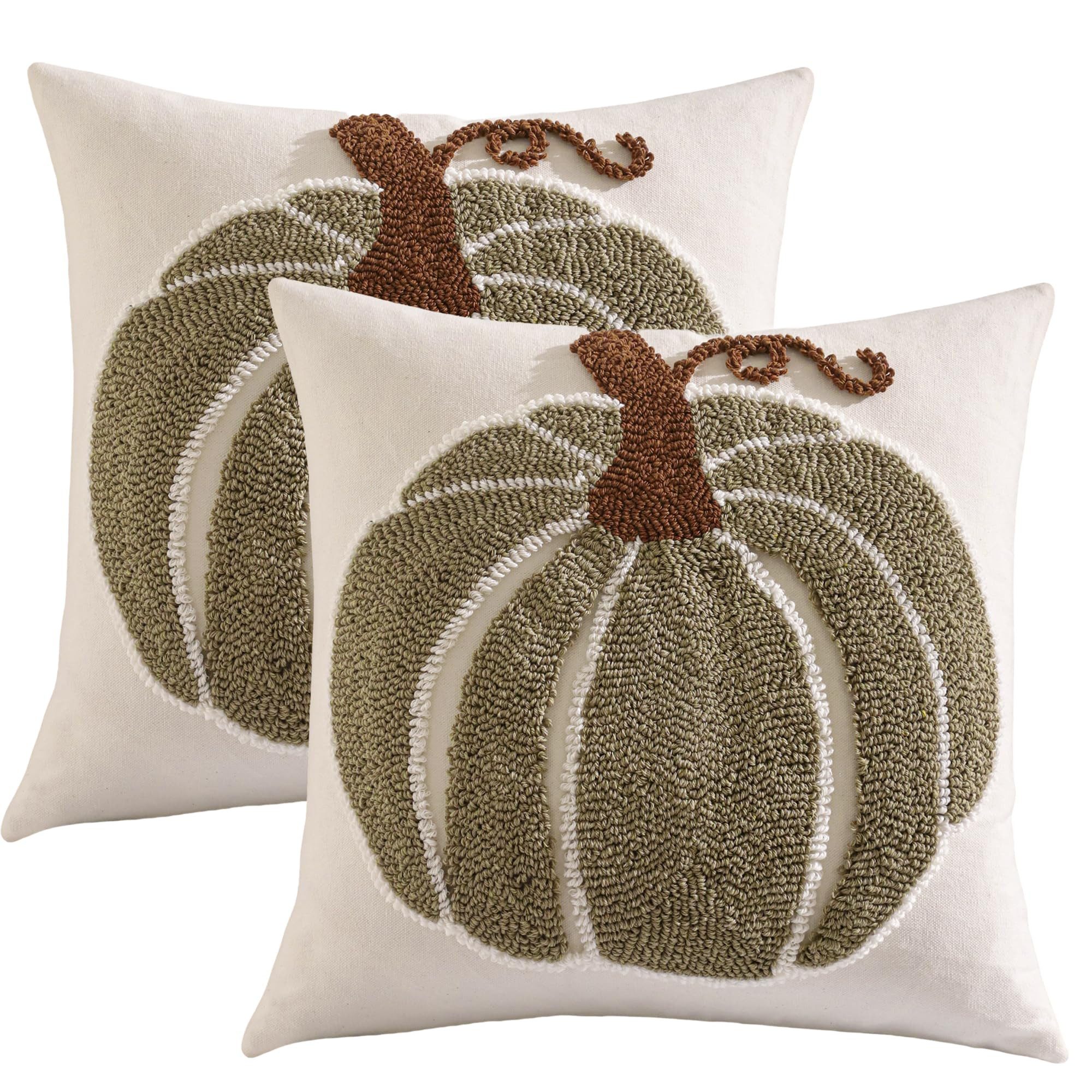 Diwzbyn Kissenbezug Herbst Kissenhülle 45x45 cm, Plüsch Kürbis Dekorative Herbstkissen, (1 Stück), für Sofa Bettwäsche Halloween Thanksgiving Herbst Dekor