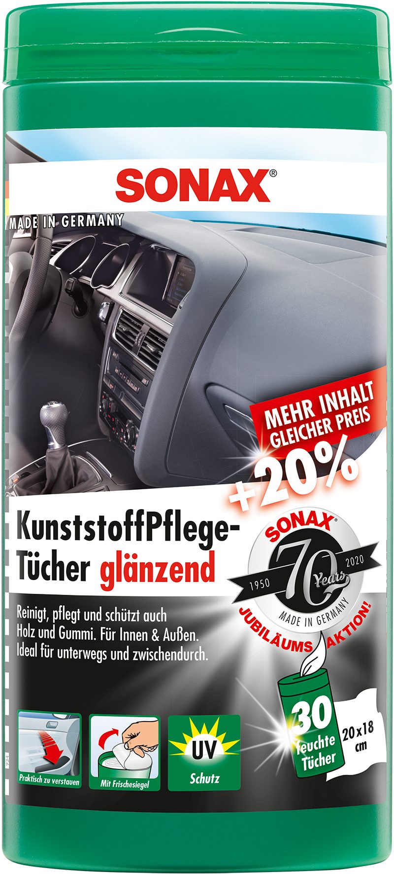 Sonax SONAX KunststoffPflegeTücher glänzend (25er Box) Auto-Reinigungsmittel