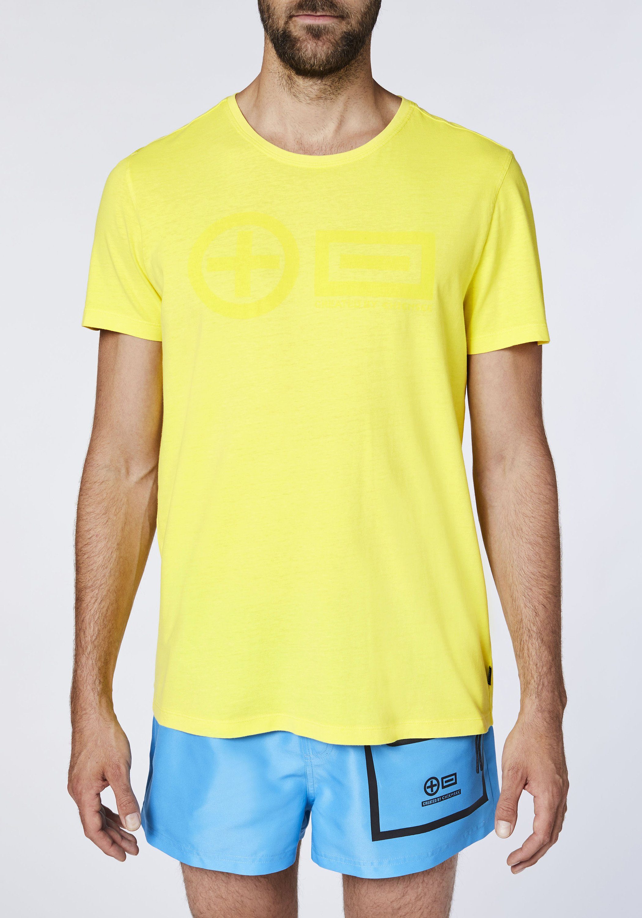 Chiemsee Print-Shirt T-Shirt 1 Lemon Tonic mit PlusMinus Frontprint